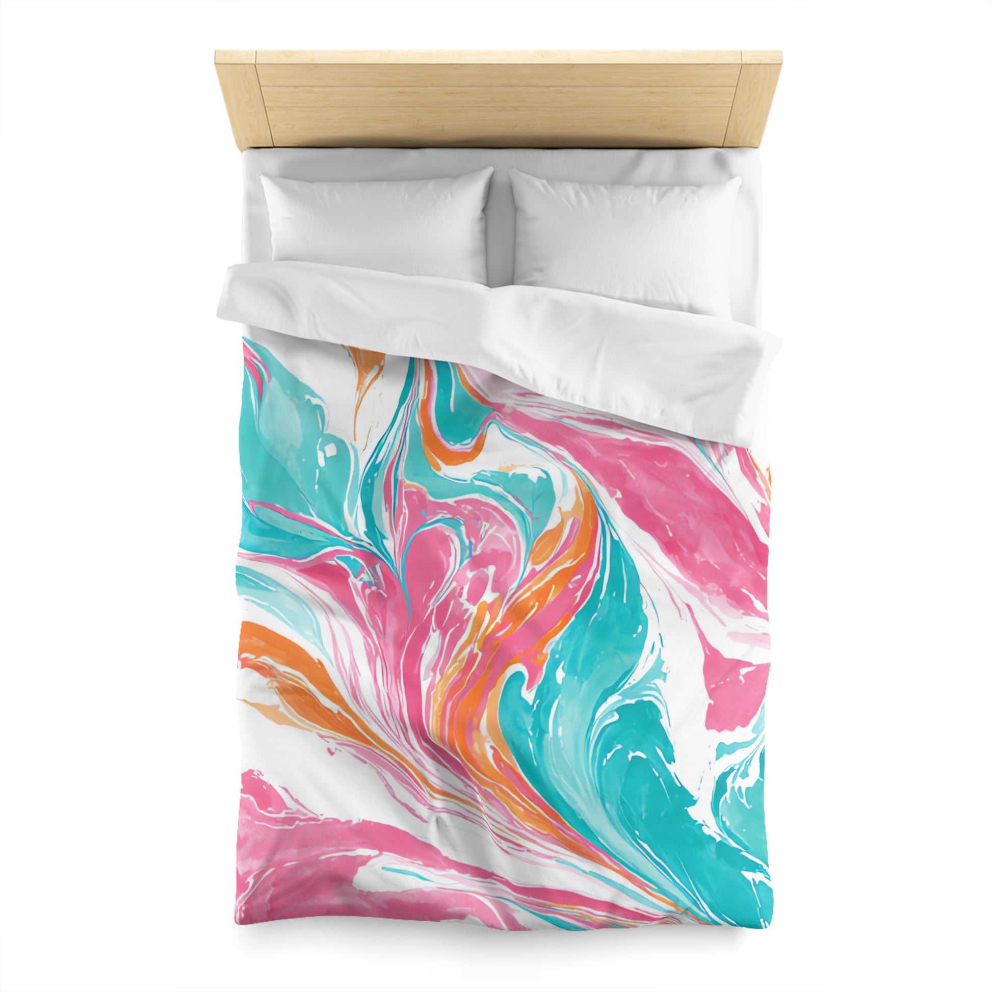 Liquid Pastel Spill Multi-Color Microfiber Duvet Cover, Artsulli - Art is Long, Life is Short, Home Decor, , , , , , , 