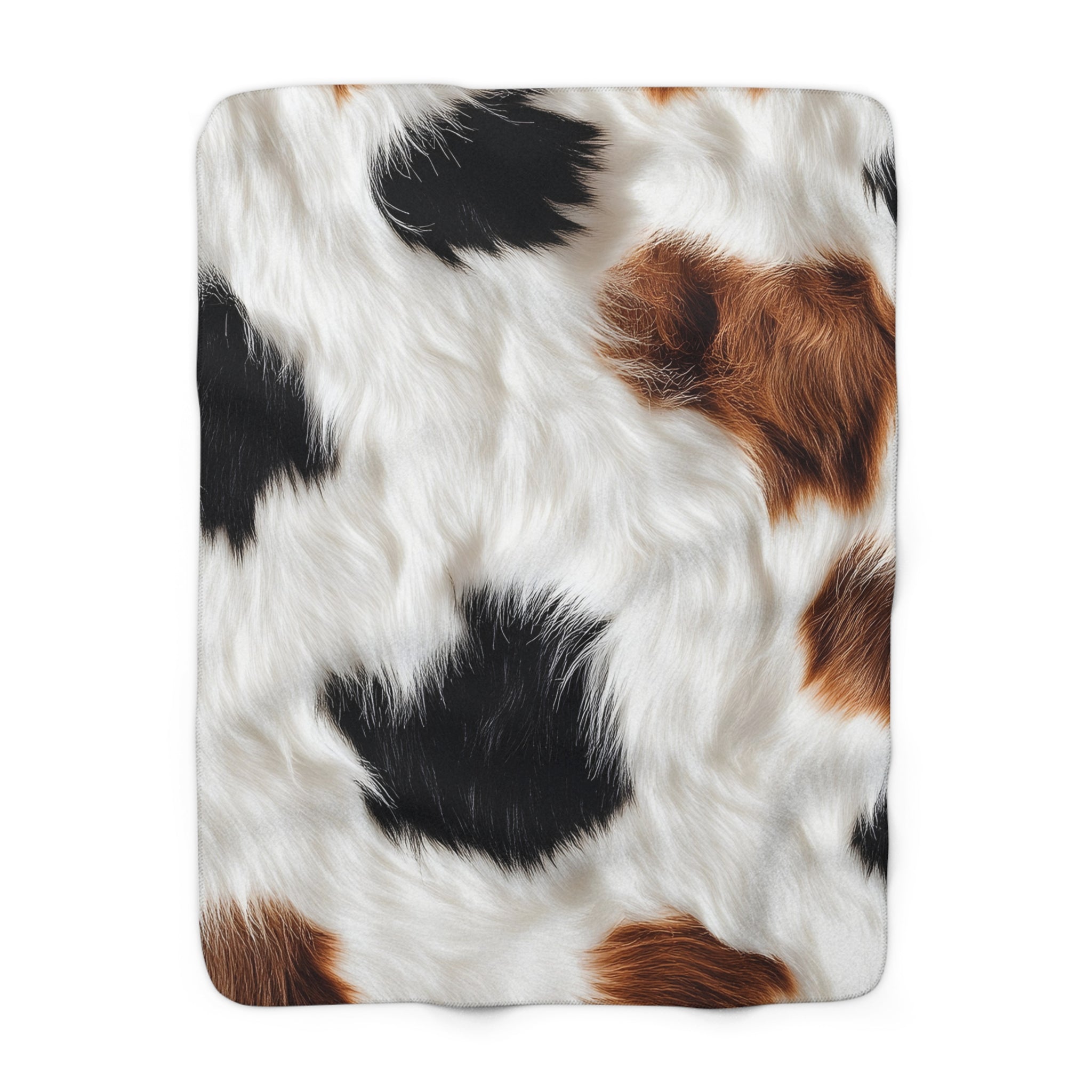 Surreal Cow Skin Sherpa Fleece Blanket, Artsulli - Art is Long, Life is Short, Home Decor, Size, 50" × 60", , , , , 12296188410398