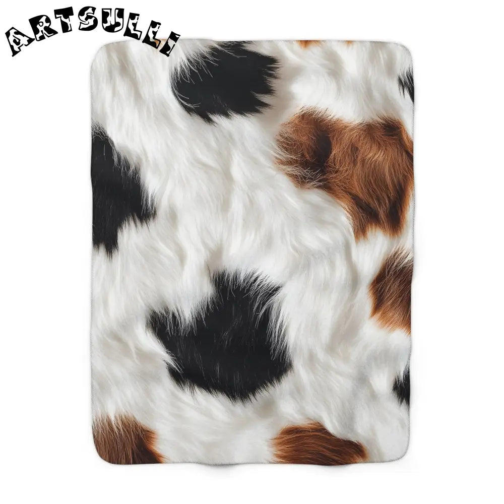JAKKOUTTHEBXX Surreal Cow Skin Sherpa Fleece Blanket JAKKOUTTHEBXX