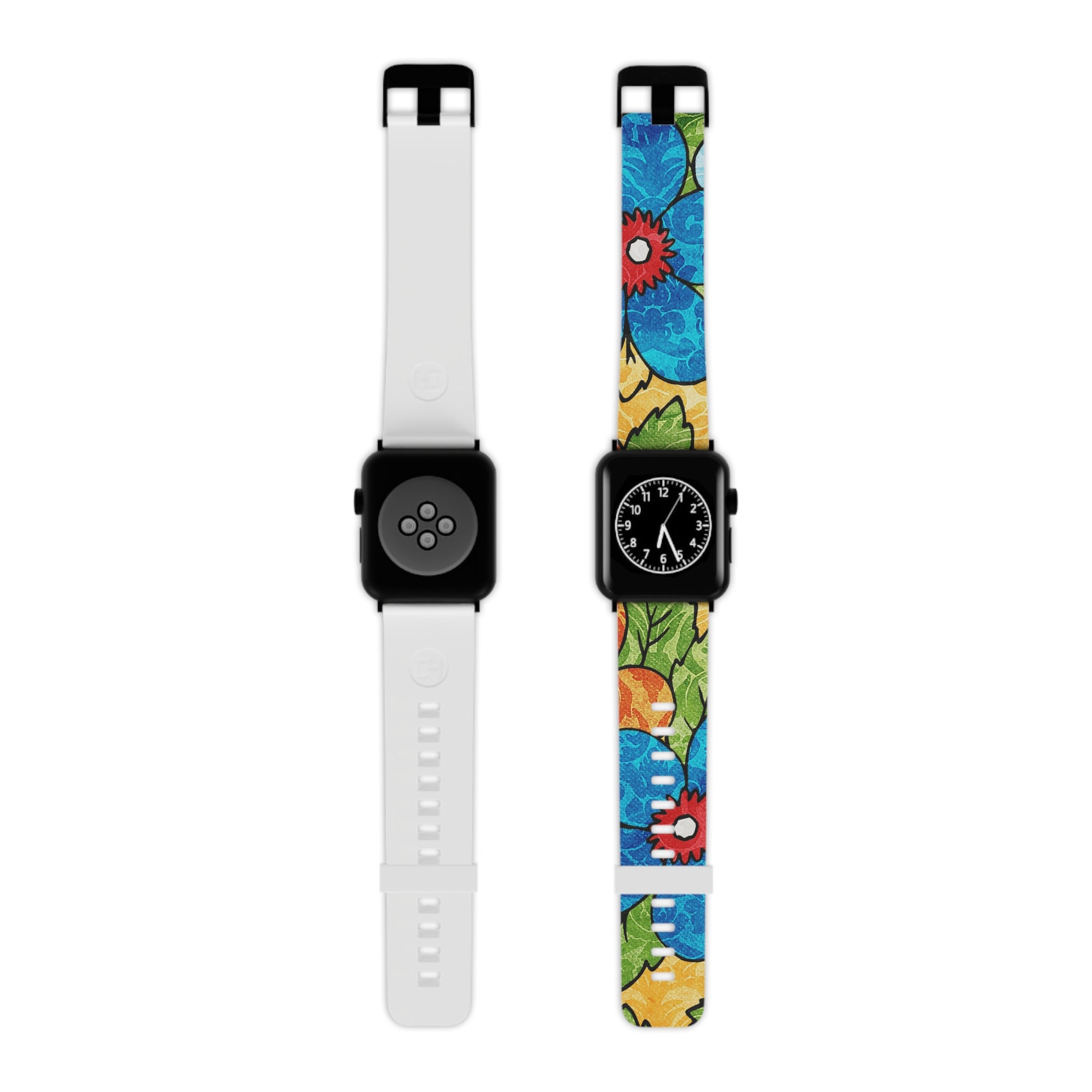 Groovy Yellow Floral Kl II Watch Band for Apple Watch, Artsulli - Art is Long, Life is Short, Accessories, Size, 7.5'' × 0.75'' / 38 - 40 mm, Color, Black, , , 29212152578356346651