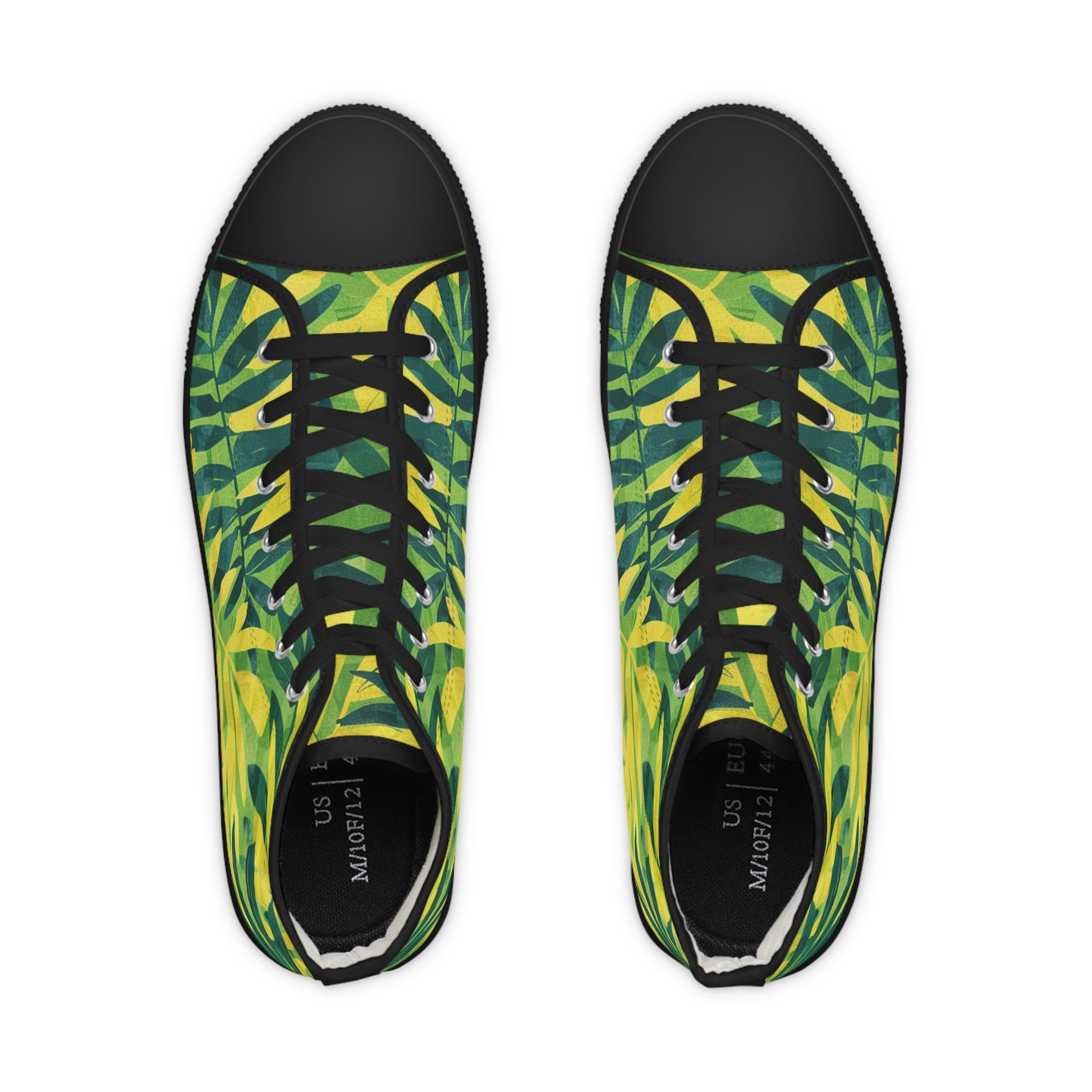 Green Leaf x Yellow Leaf x Tropical x Jungle III Men's High Top Sneakers, Artsulli - Art is Long, Life is Short, Shoes, , , , , , , 
