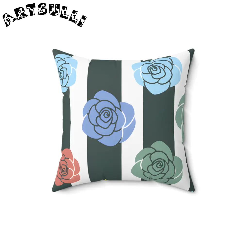 JAKKOUTTHEBXX Stripes x Roses Black and White Spun Polyester Square