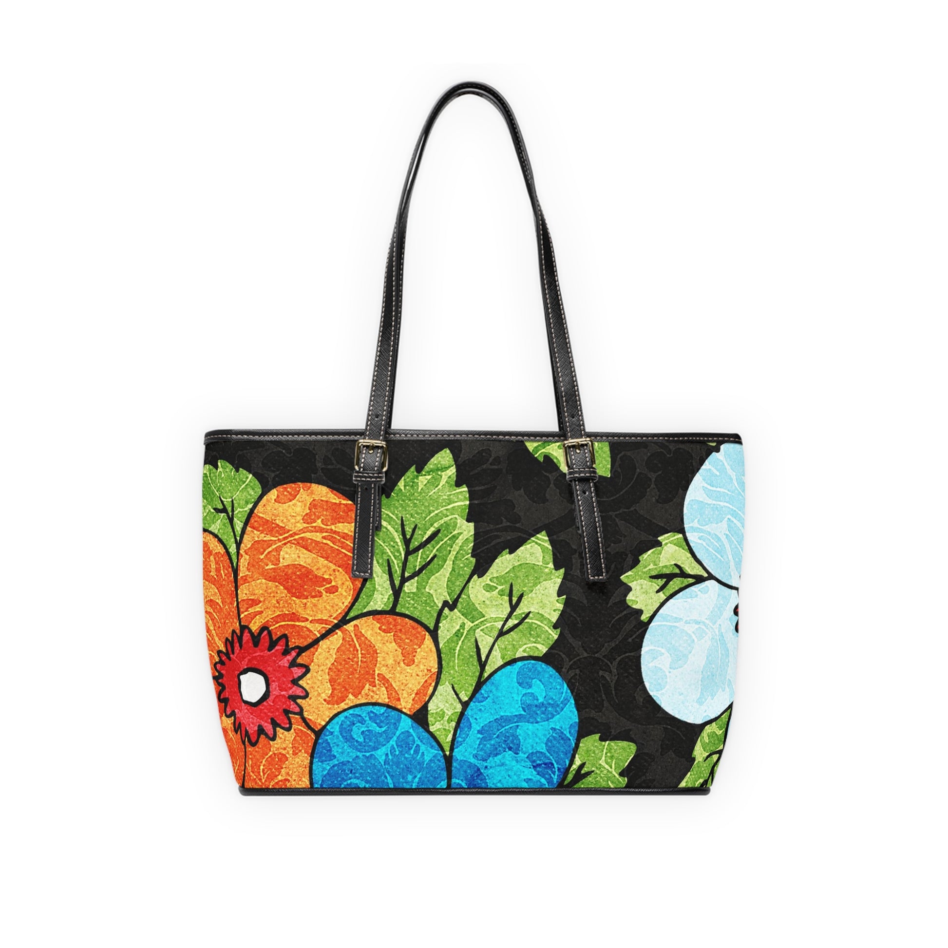 Groovy Black Floral Kl PU Leather Shoulder Bag, Artsulli - Art is Long, Life is Short, Bags, , , , , , , 