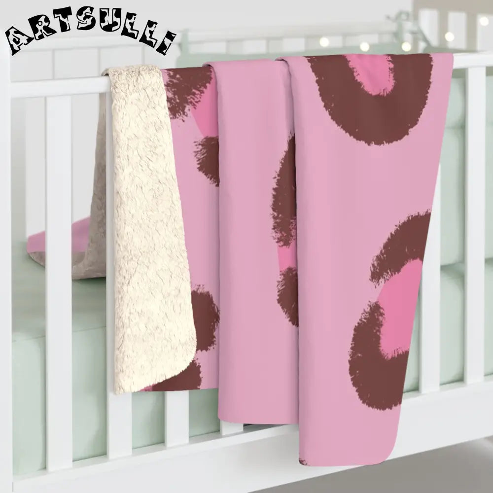 JAKKOUTTHEBXX Cozy Fleece Blanket with Pink Leopard Print 2025