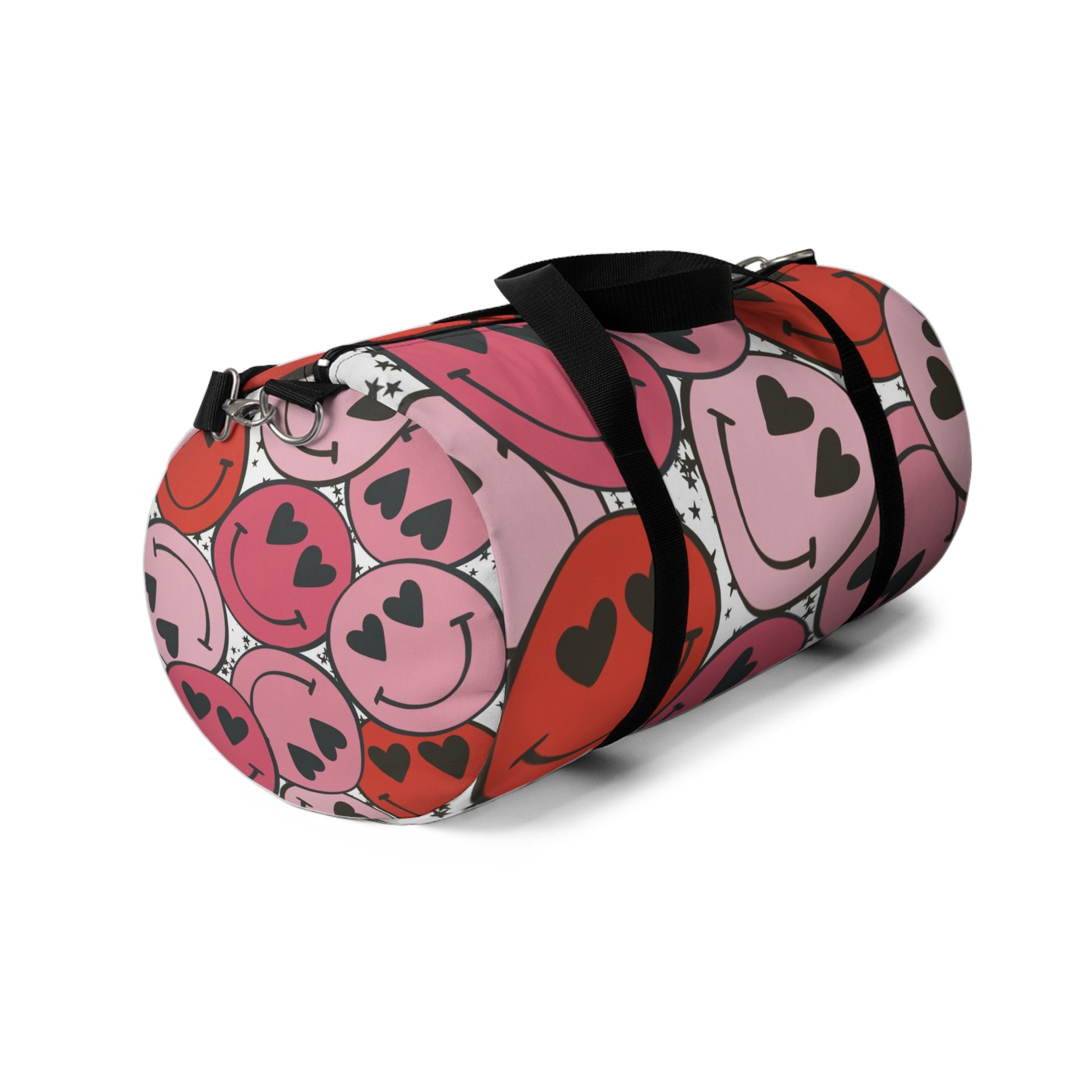 Smiley Face x Heart Eyes Pink and Red Duffel Bag, Artsulli - Art is Long, Life is Short, Bags, , , , , , , 