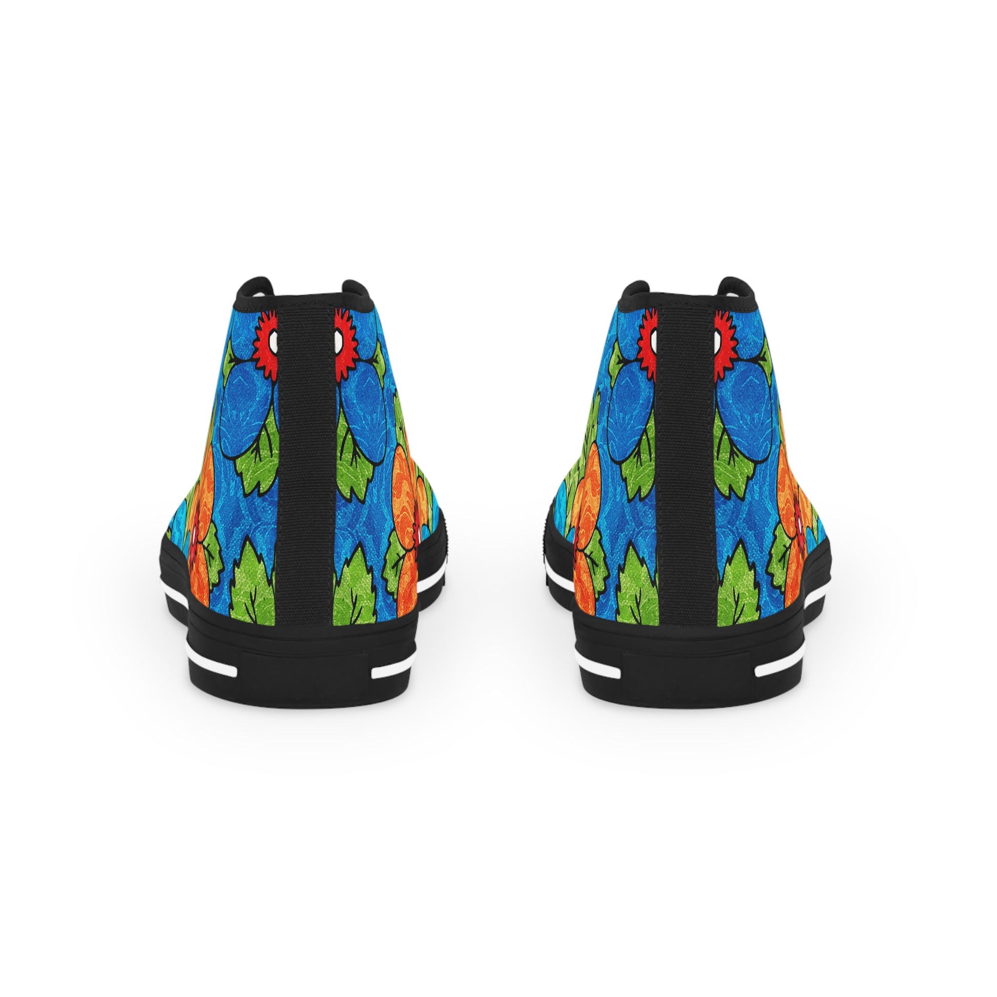 Blue Orange Groovy II Men's High Top Sneakers, Artsulli - Art is Long, Life is Short, Shoes, , , , , , , 