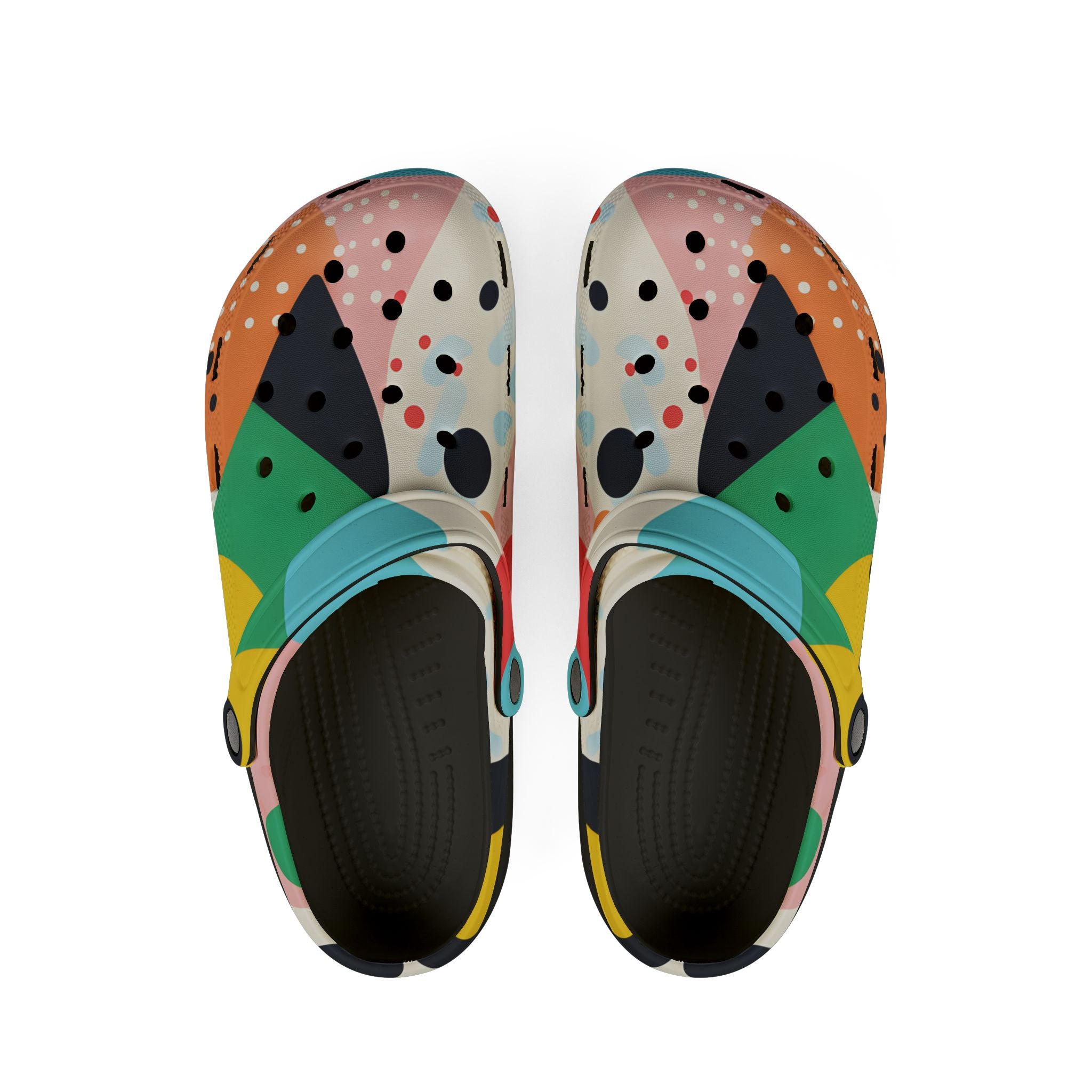 Colorful Abstract Shapes EVA Foam Rubber Shoes (AOP), Artsulli - Art is Long, Life is Short, Shoes, Size, US 6 (Women's), Color, Black, , , 27488012784093