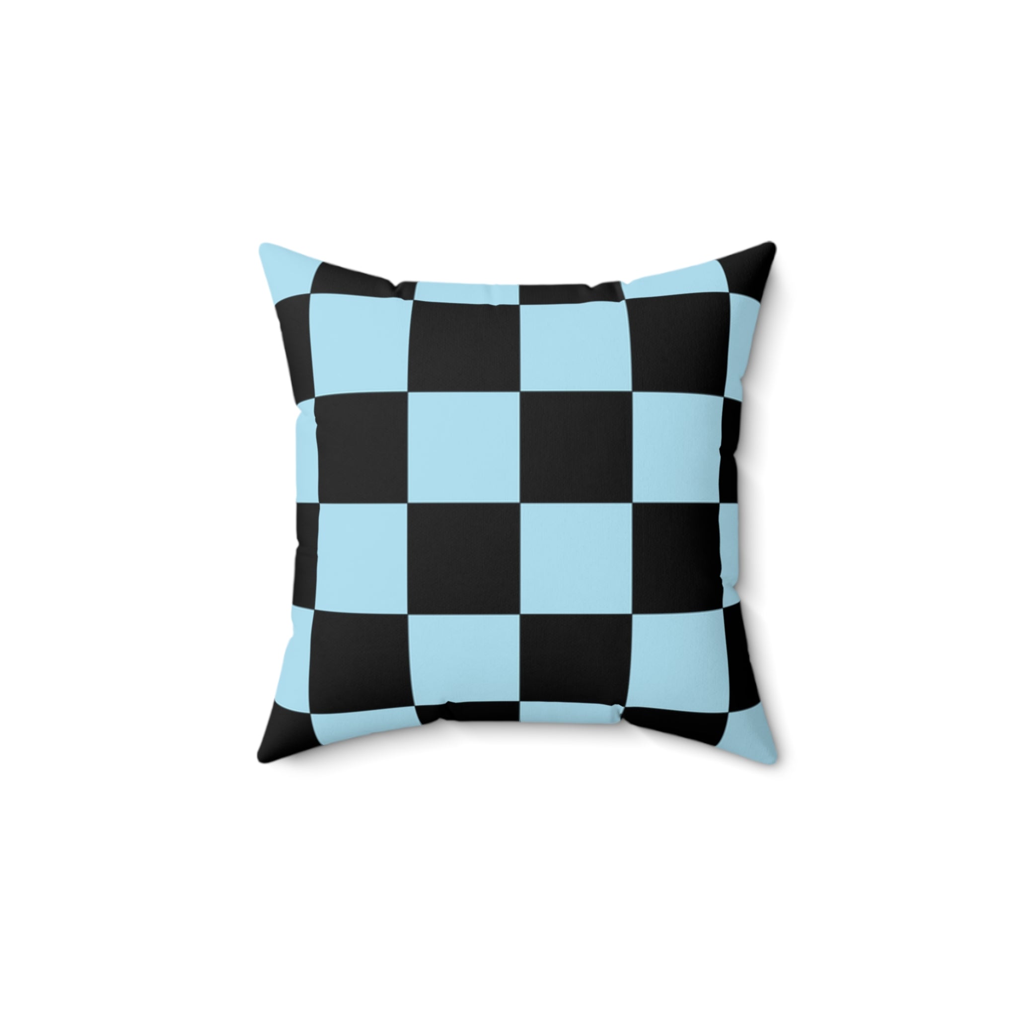 Checkerboard Black and Blue Spun Polyester Square Pillow, Artsulli - Art is Long, Life is Short, Home Decor, , , , , , , 