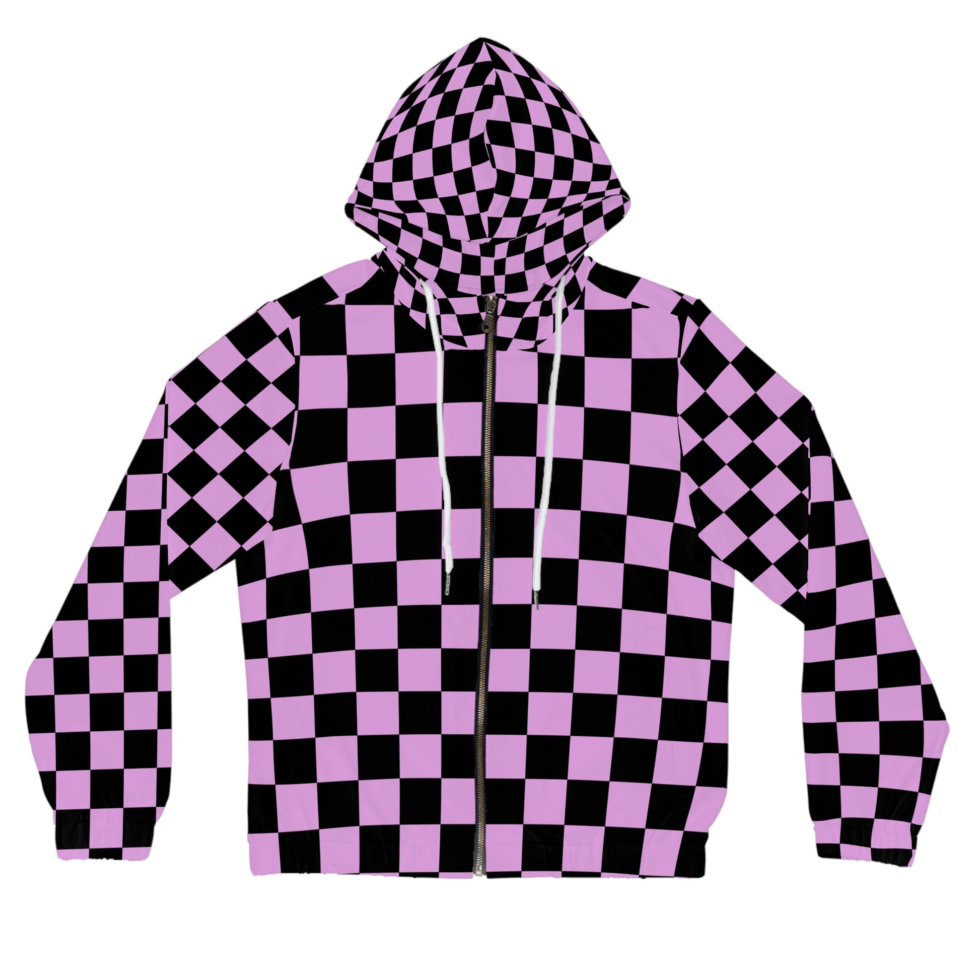 Pixel Punk Vision Women’s Full-Zip Hoodie (AOP), Artsulli - Art is Long, Life is Short, All Over Prints, Size, XS, Color, White, , , 23759514183055176201