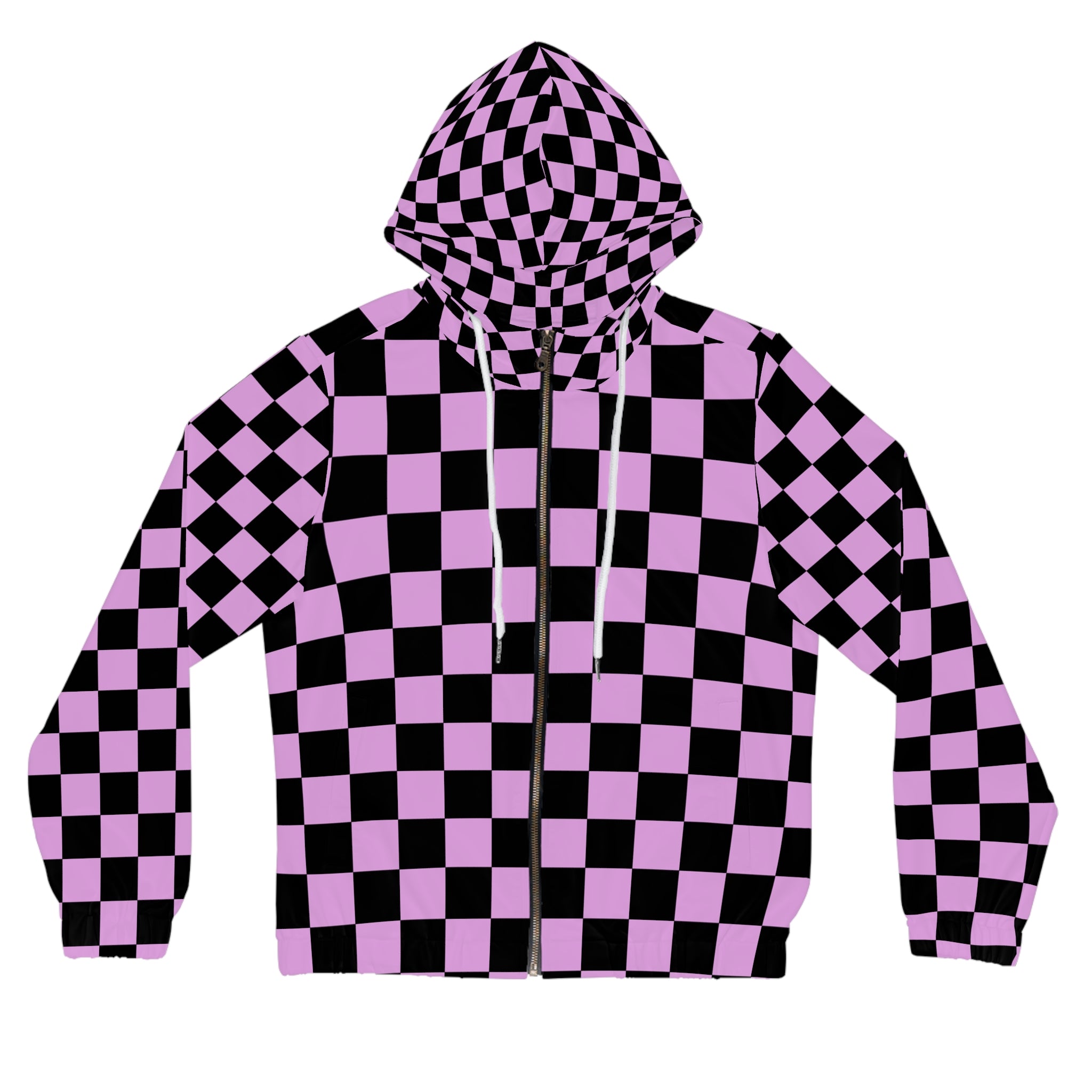 Pixel Punk Vision Women’s Full-Zip Hoodie (AOP), Artsulli - Art is Long, Life is Short, All Over Prints, Size, XS, Color, White, , , 23759514183055176201