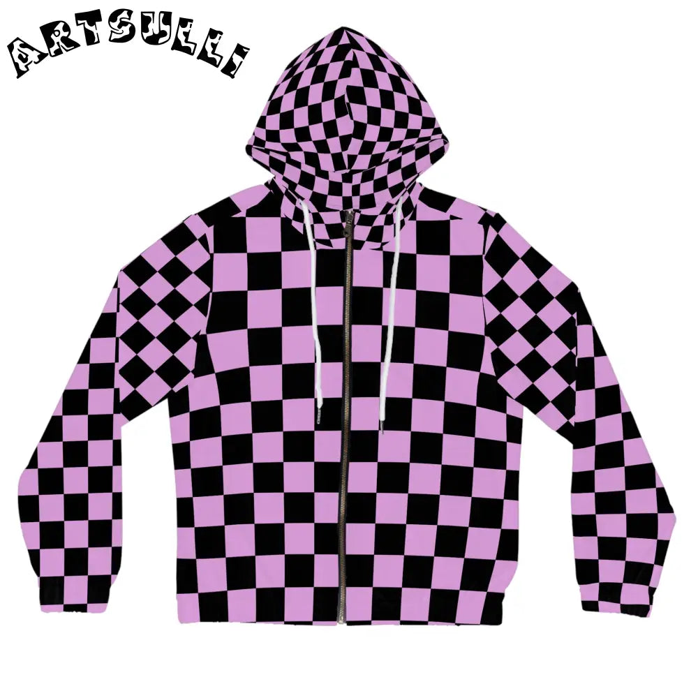 JAKKOUTTHEBXX Pixel Punk Vision Women’s Full-Zip Hoodie (AOP)