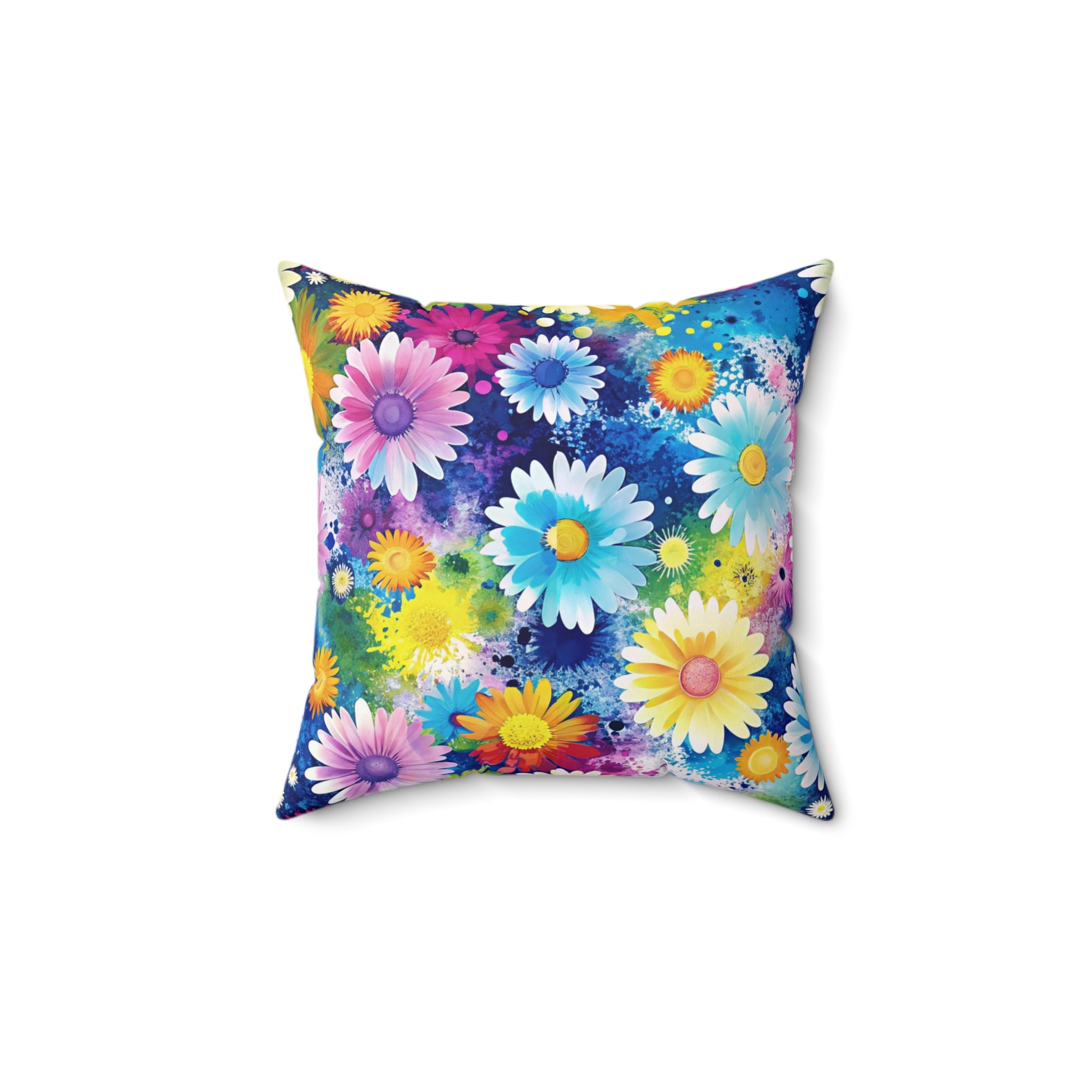 Magical Flower Explosion II Multi-Color Spun Polyester Square Pillow, Artsulli - Art is Long, Life is Short, Home Decor, Size, 14" × 14", , , , , 11573182605615