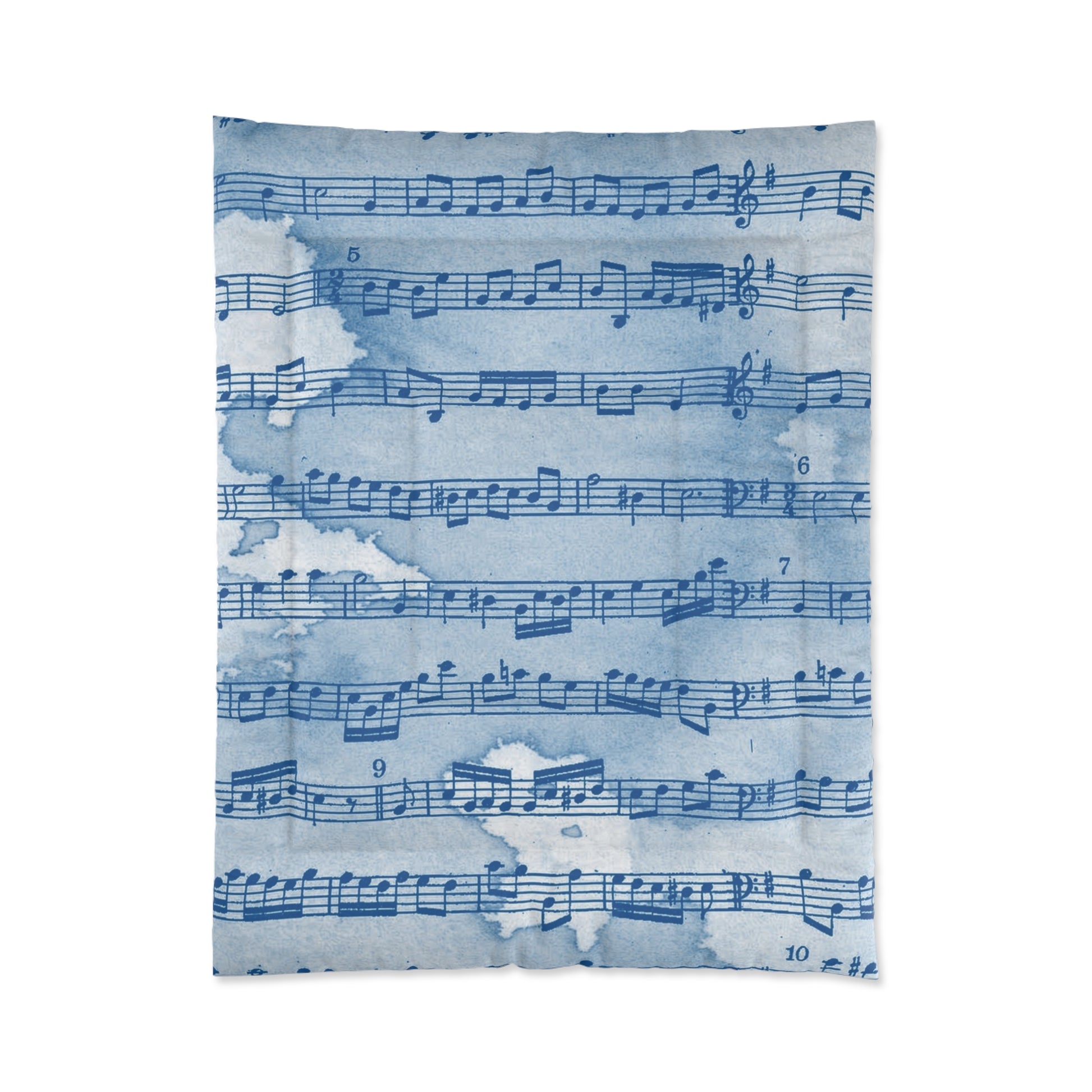 Drip Spill Type Beat Sheet Music Blue Comforter, Artsulli - Art is Long, Life is Short, Home Decor, Size, 68" × 88", , , , , 42713805987011432949