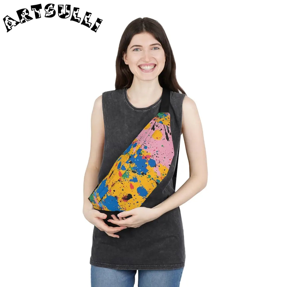 JAKKOUTTHEBXX The Colors Of Paint Splatter Large Fanny Pack