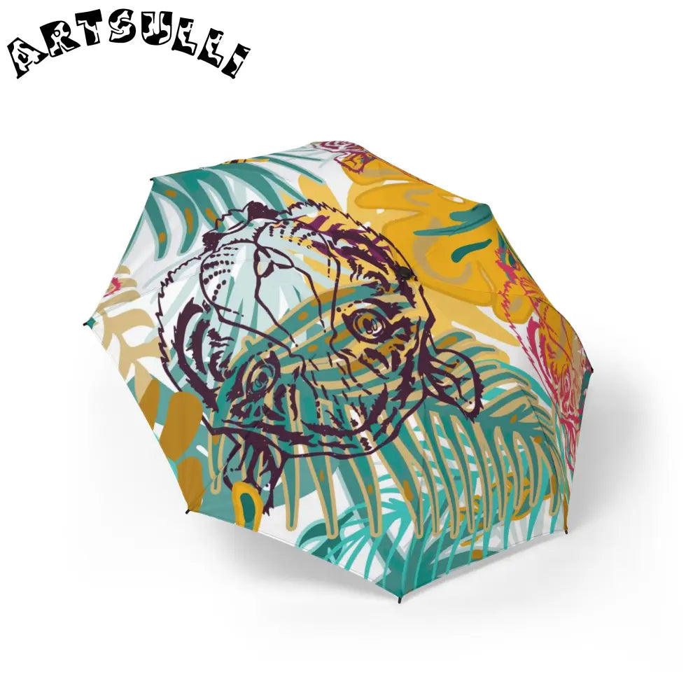 JAKKOUTTHEBXX Tropical Jungle Tigers Brown and Green Semi-Automatic