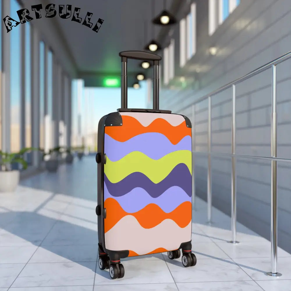 JAKKOUTTHEBXX Waves Red and Blue Suitcase JAKKOUTTHEBXX Artsulli