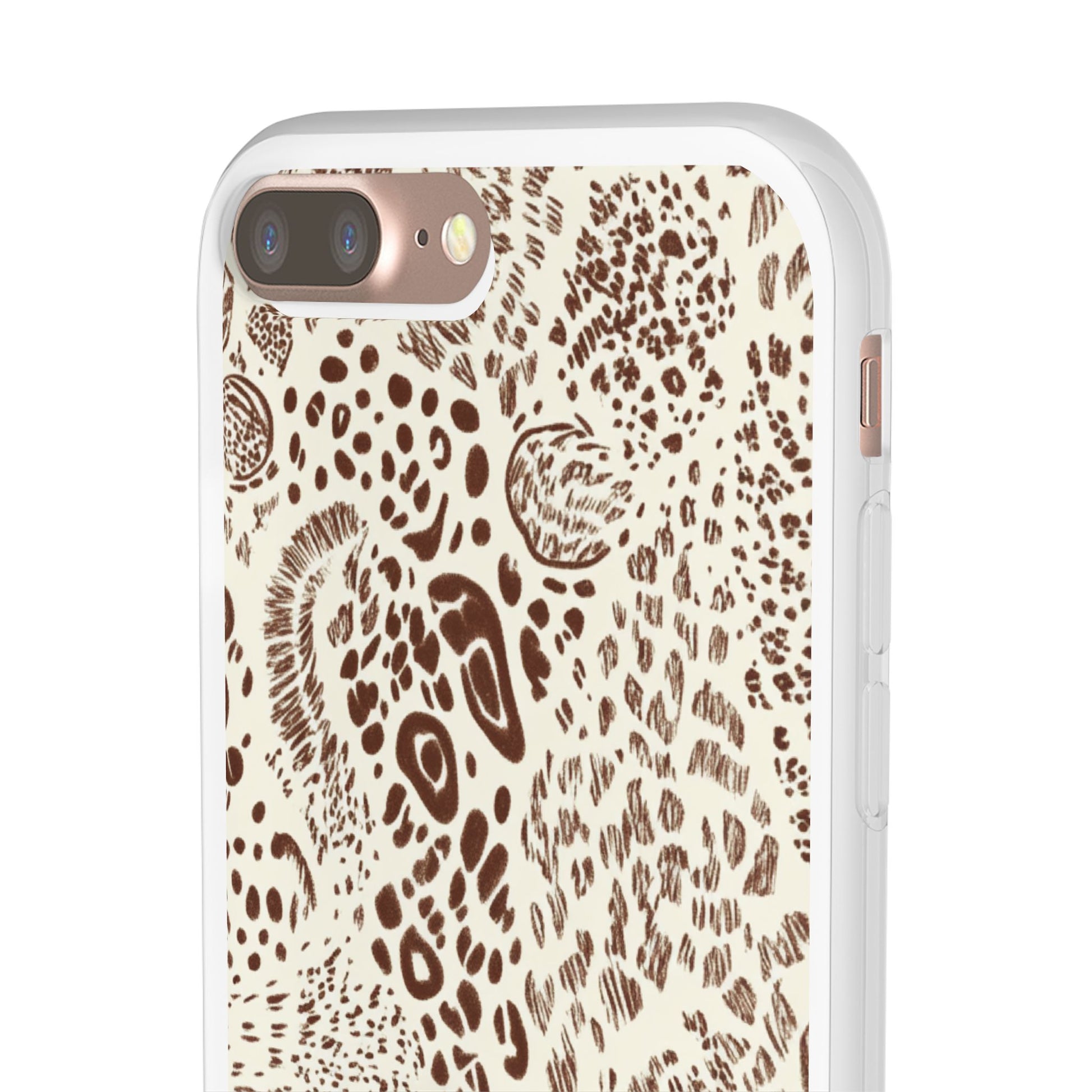 Brown Animal Print Flexi Case, Artsulli - Art is Long, Life is Short, Phone Case, , , , , , , 