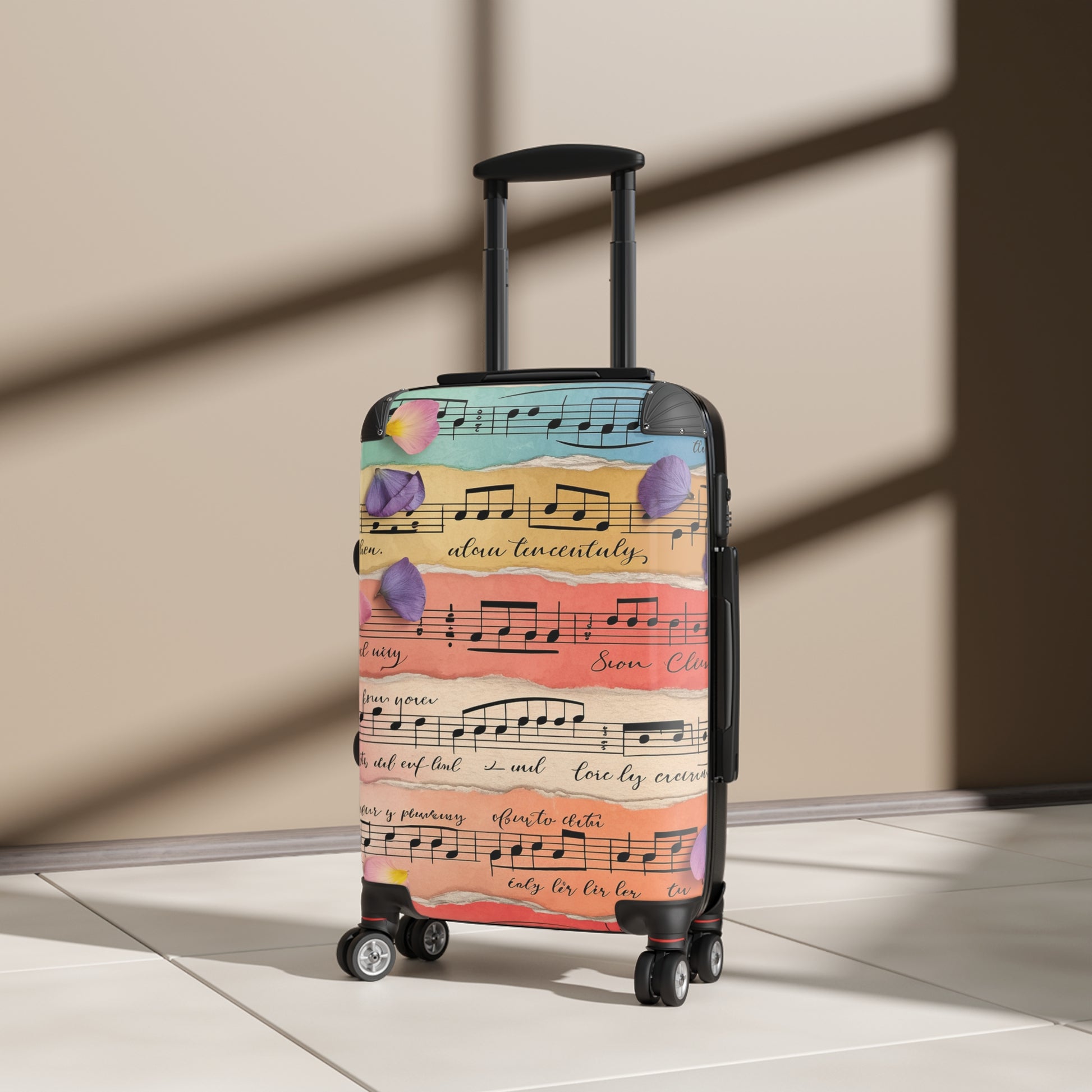 Torn Type Beat Sheet Music Multi-Color Suitcase, Artsulli - Art is Long, Life is Short, Bags, , , , , , , 