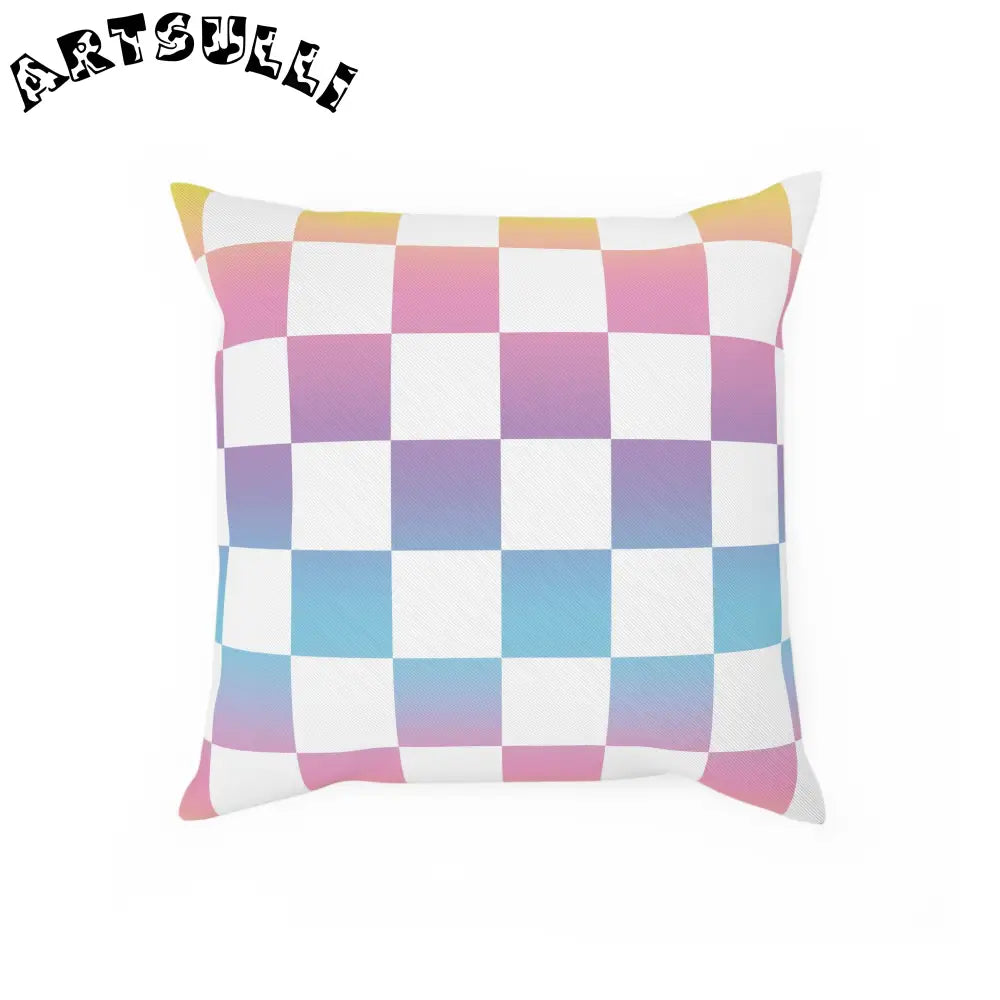 JAKKOUTTHEBXX Vaporwave Check Cushion JAKKOUTTHEBXX Artsulli - Art