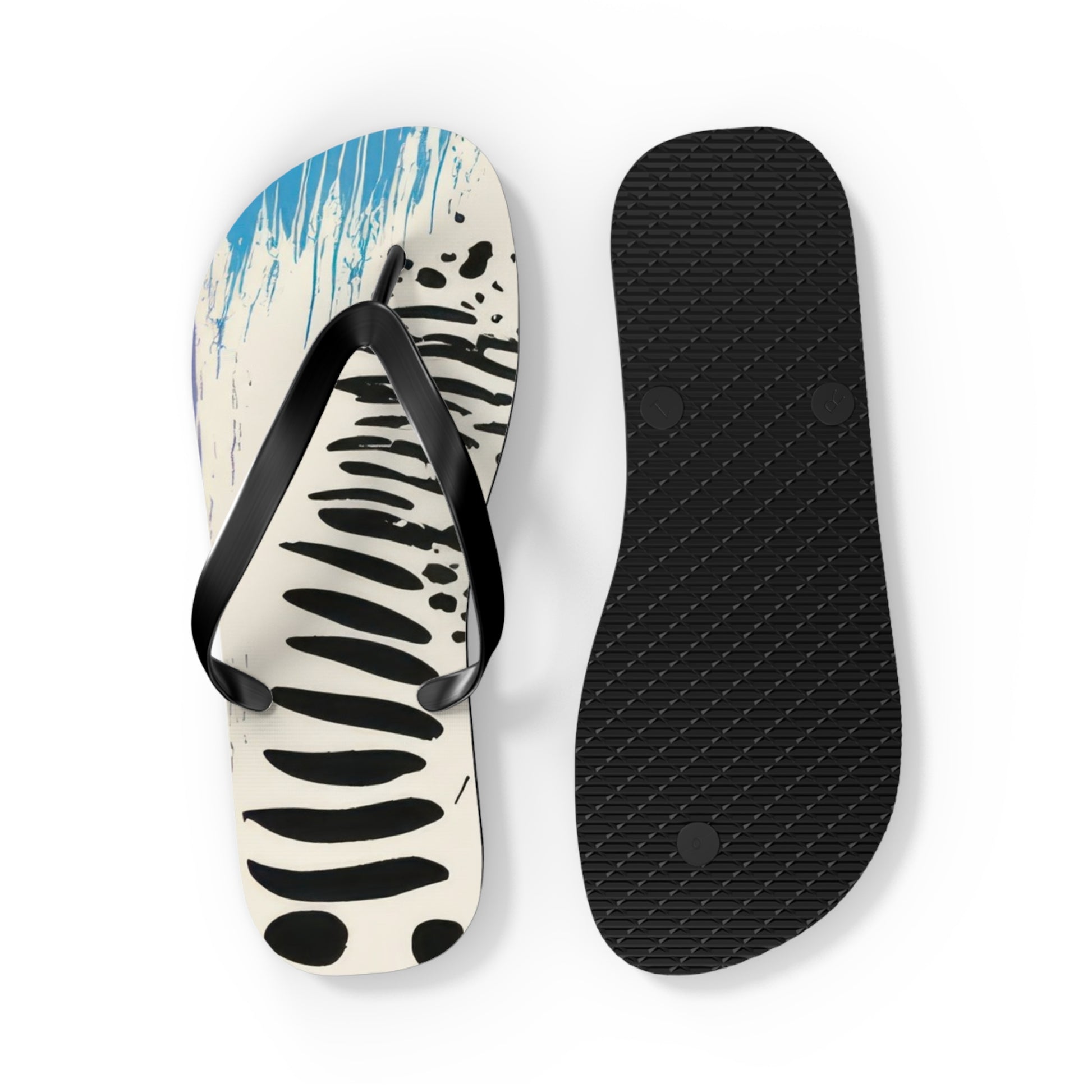 Rae Zebra Rhapsody Flip Flops, Artsulli - Art is Long, Life is Short, Shoes, , , , , , , 