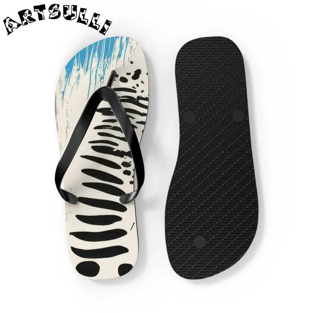 JAKKOUTTHEBXX Rae Zebra Rhapsody Flip Flops JAKKOUTTHEBXX Artsulli