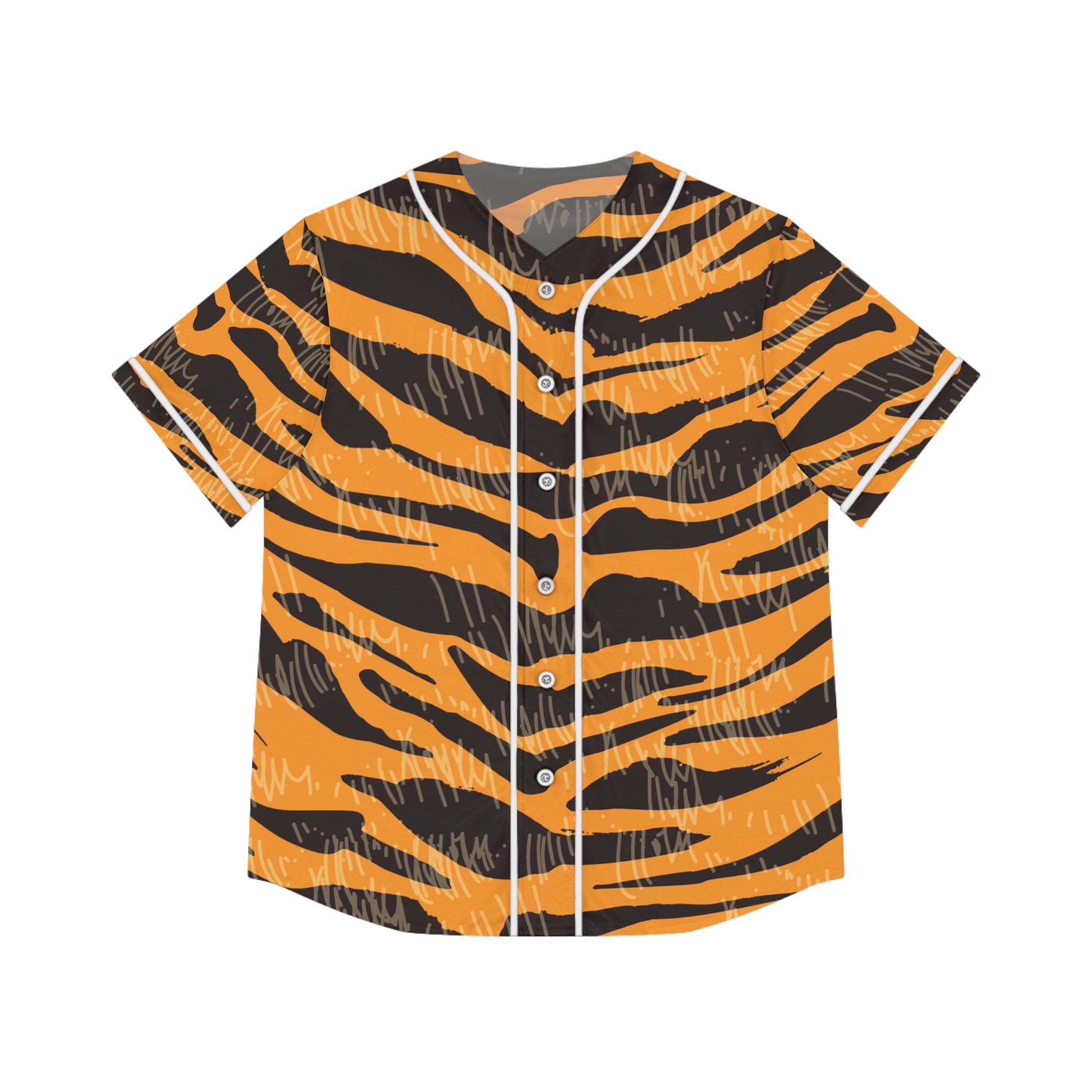 Tiger Scratches Orange & Black Women's Baseball Jersey (AOP), Artsulli - Art is Long, Life is Short, All Over Prints, Size, XS, Color, White, , , 13103758406020