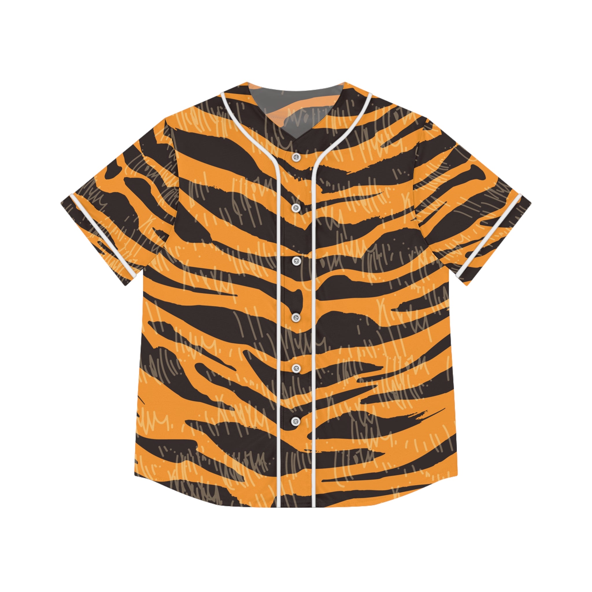 Tiger Scratches Orange & Black Women's Baseball Jersey (AOP), Artsulli - Art is Long, Life is Short, All Over Prints, Size, XS, Color, White, , , 13103758406020
