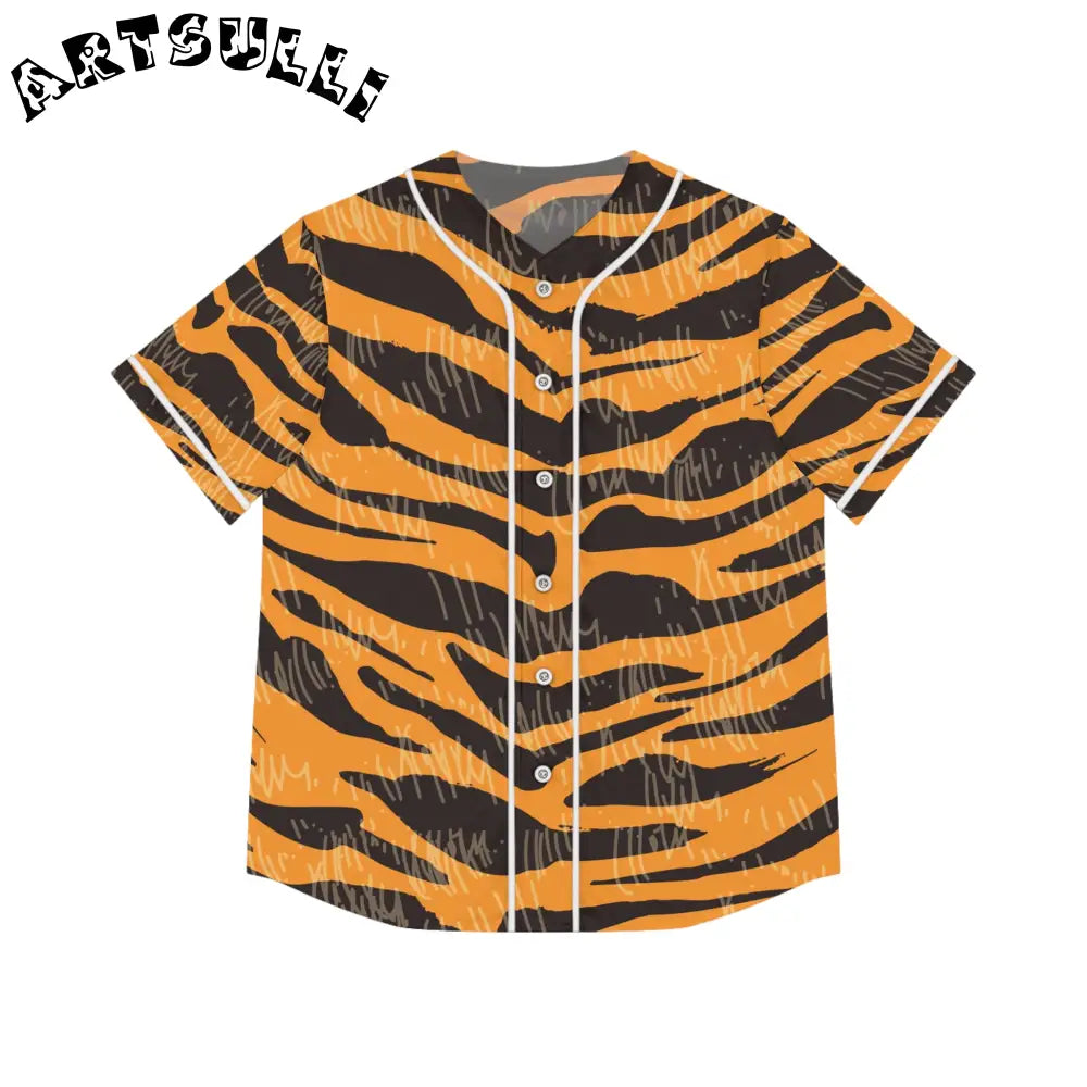 JAKKOUTTHEBXX Tiger Scratches Orange & Black Women’s Baseball Jersey