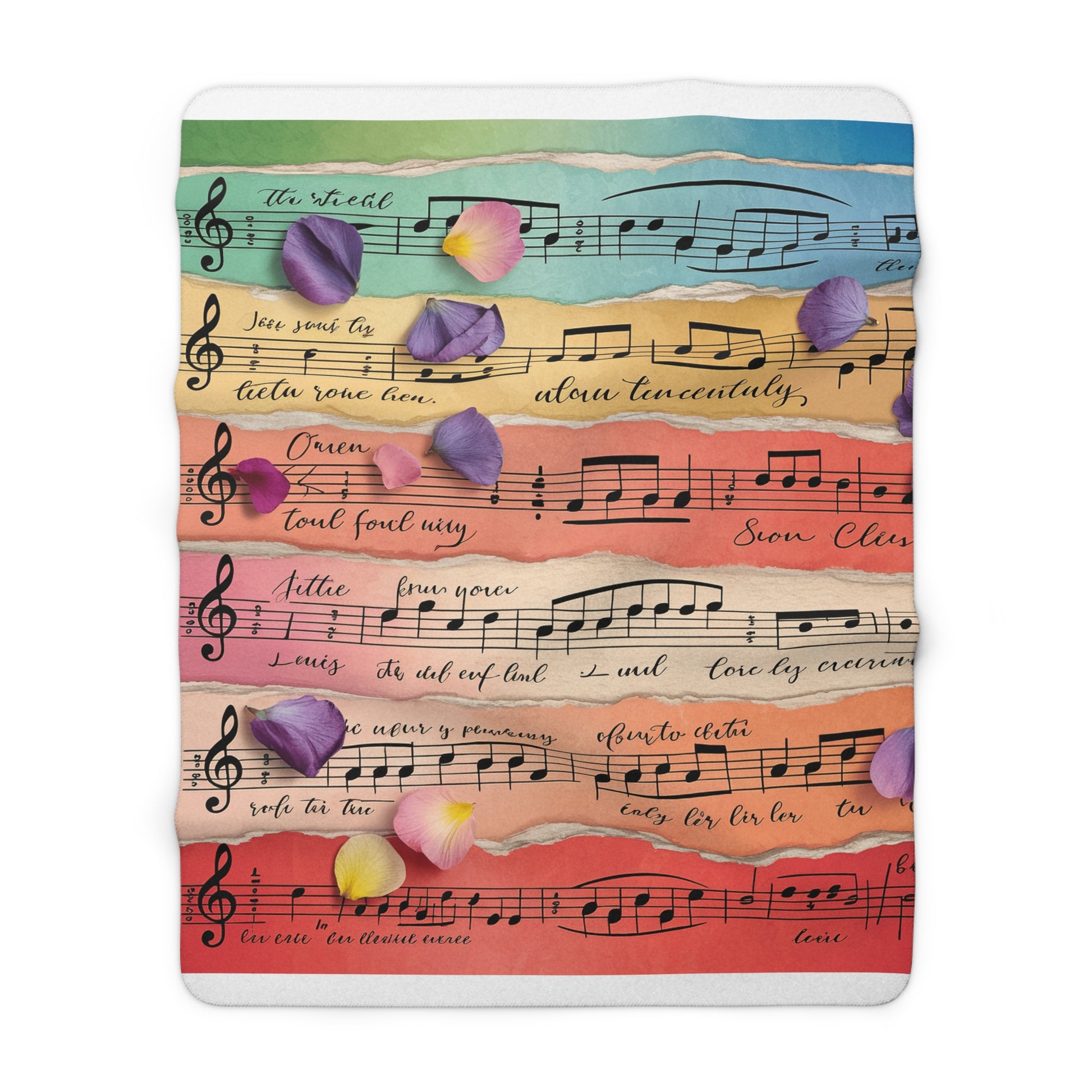 Torn Type Beat Sheet Music Multi-Color Sherpa Fleece Blanket, Artsulli - Art is Long, Life is Short, Home Decor, Size, 60" × 80", , , , , 20271799102266389292