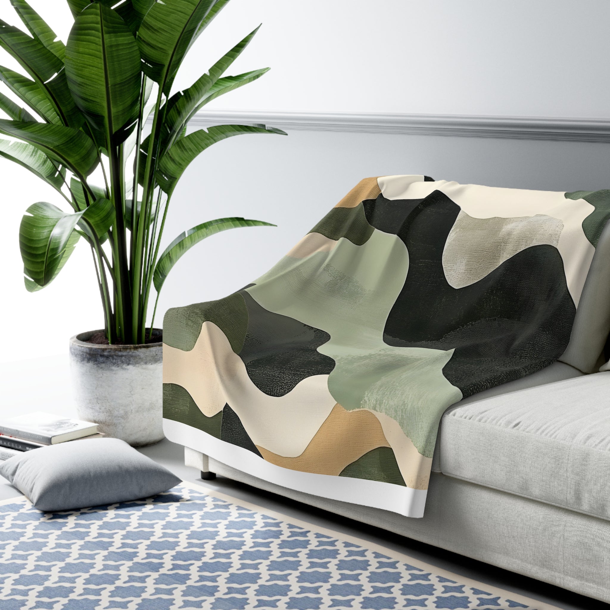 Camo Art Sherpa Fleece Blanket, Artsulli - Art is Long, Life is Short, Home Decor, , , , , , , 