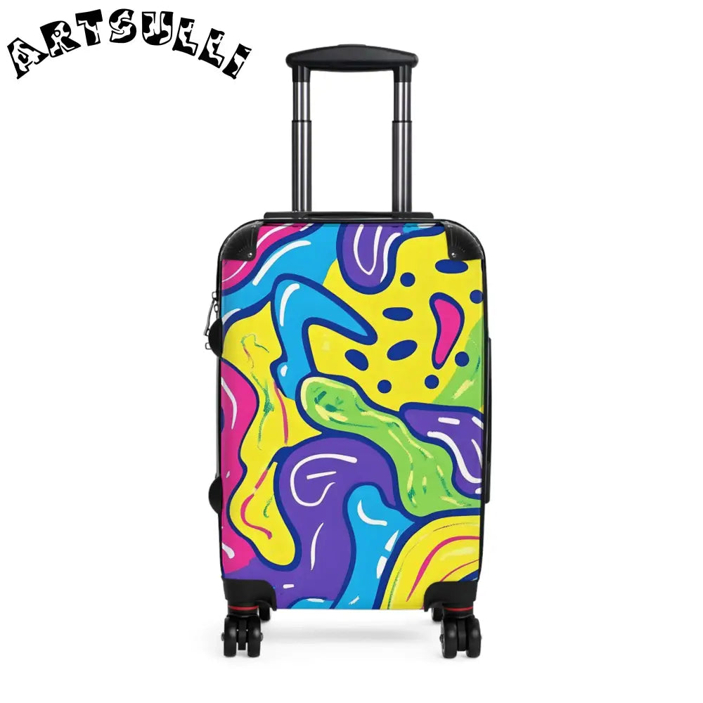 90s Trippy Slime Suitcase, Artsulli - Art is Long, Life is Short, Bags, Size, Small, Color, Black, , , 20655458536637328969