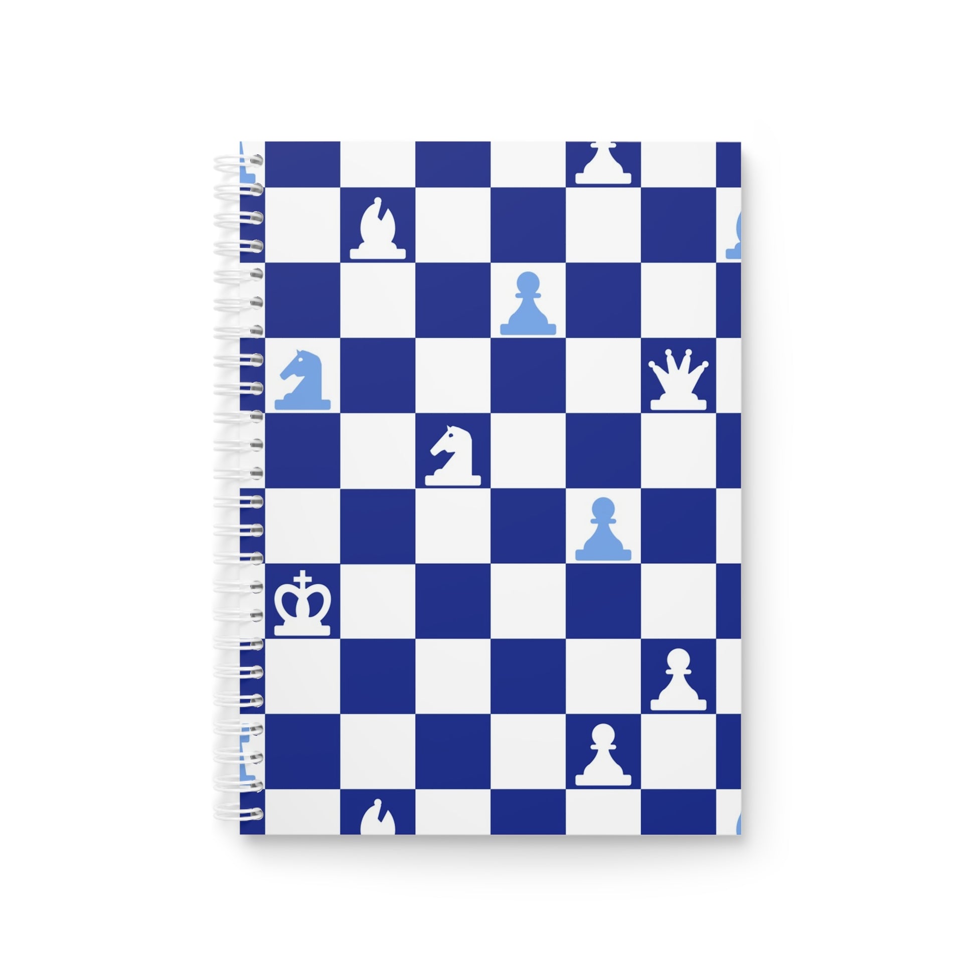 Chessboard Navy Blue Spiral Notebook, Artsulli - Art is Long, Life is Short, Paper products, Size, One Size, , , , , 62050263255391394318