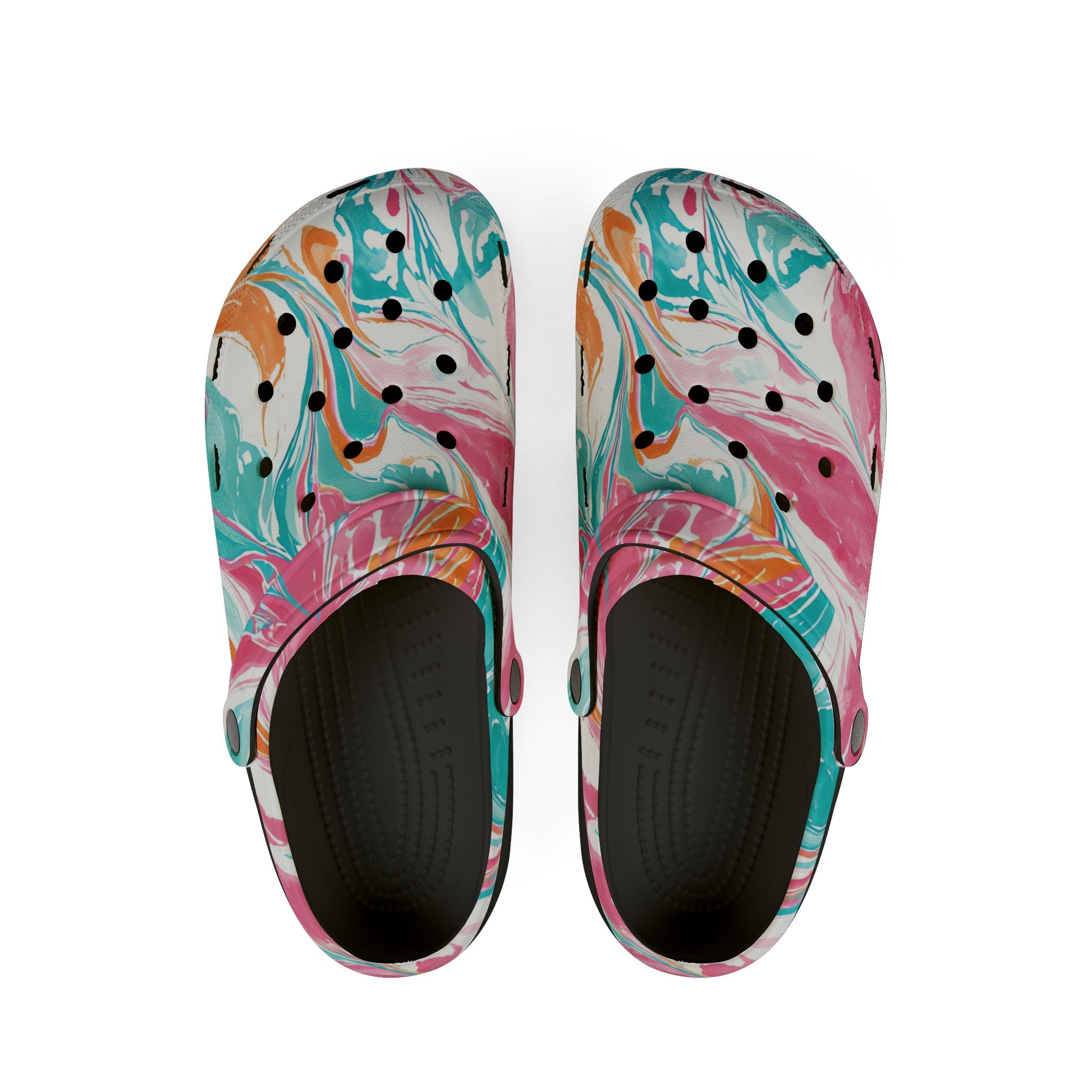 Liquid Pastel Spill Multi-Color EVA Foam Rubber Shoes (AOP), Artsulli - Art is Long, Life is Short, Shoes, Size, US 6 (Women's), Color, Black, , , 17768739306367257927