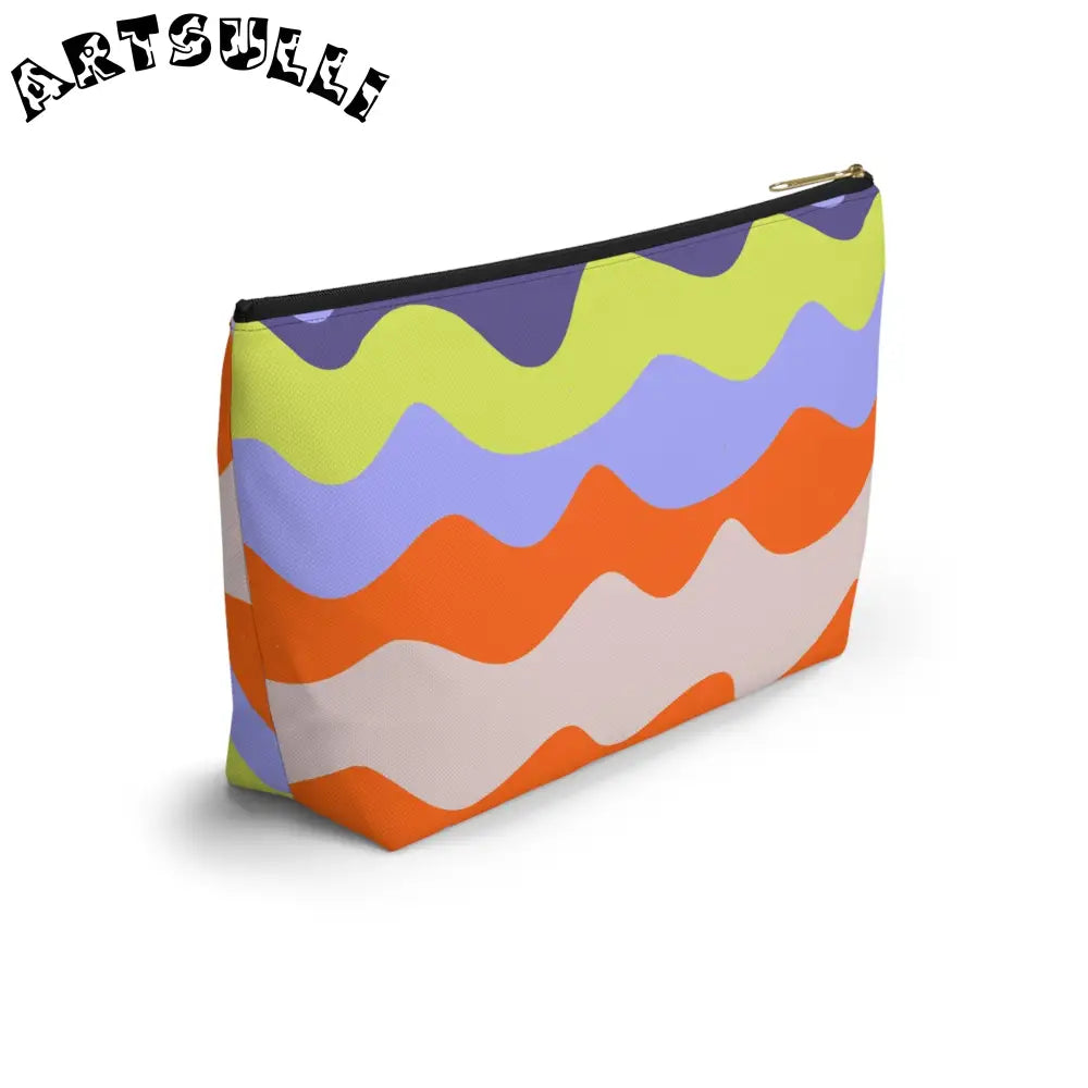 JAKKOUTTHEBXX Waves II Red and Blue Accessory Pouch w T-bottom