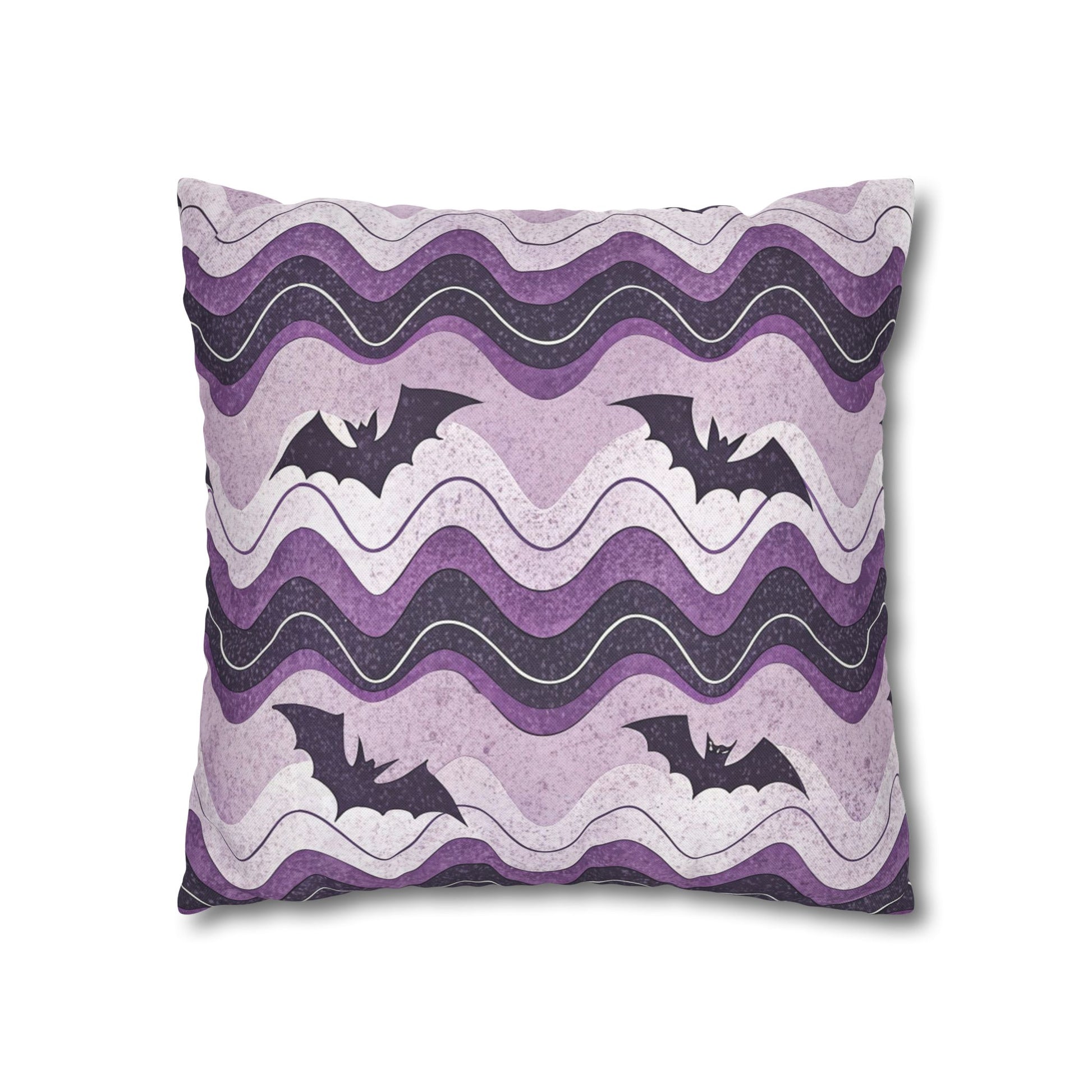Bat Wave Spun Polyester Square Pillowcase, Artsulli - Art is Long, Life is Short, Home Decor, , , , , , , 