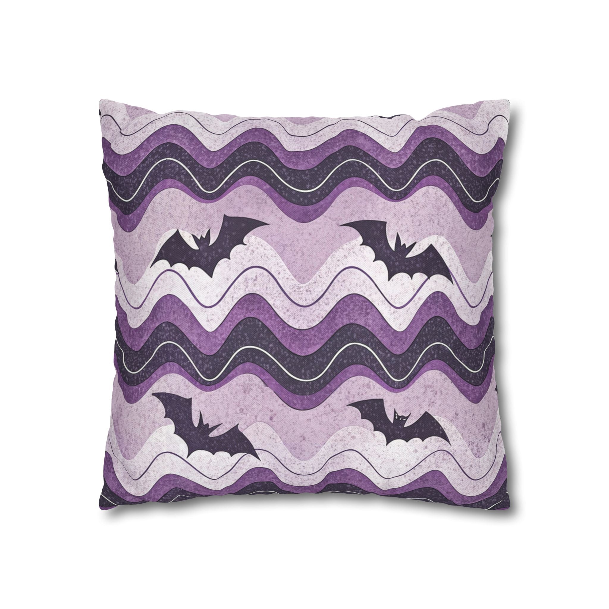 Bat Wave Spun Polyester Square Pillowcase, Artsulli - Art is Long, Life is Short, Home Decor, , , , , , , 