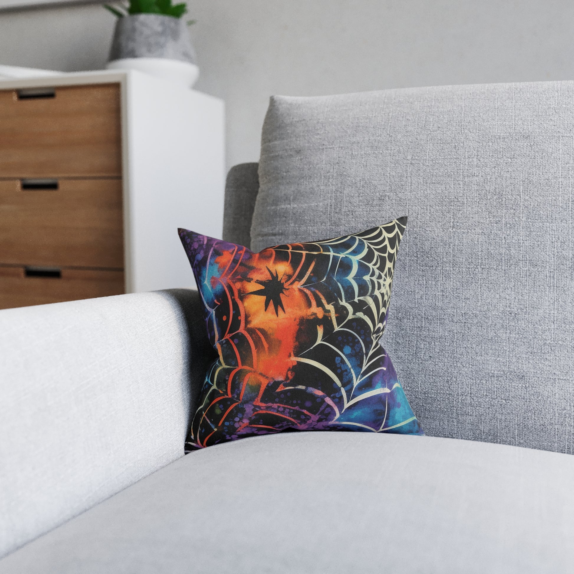 Spider Web Tie Dye Square Pillow, Artsulli - Art is Long, Life is Short, Home Decor, , , , , , , 