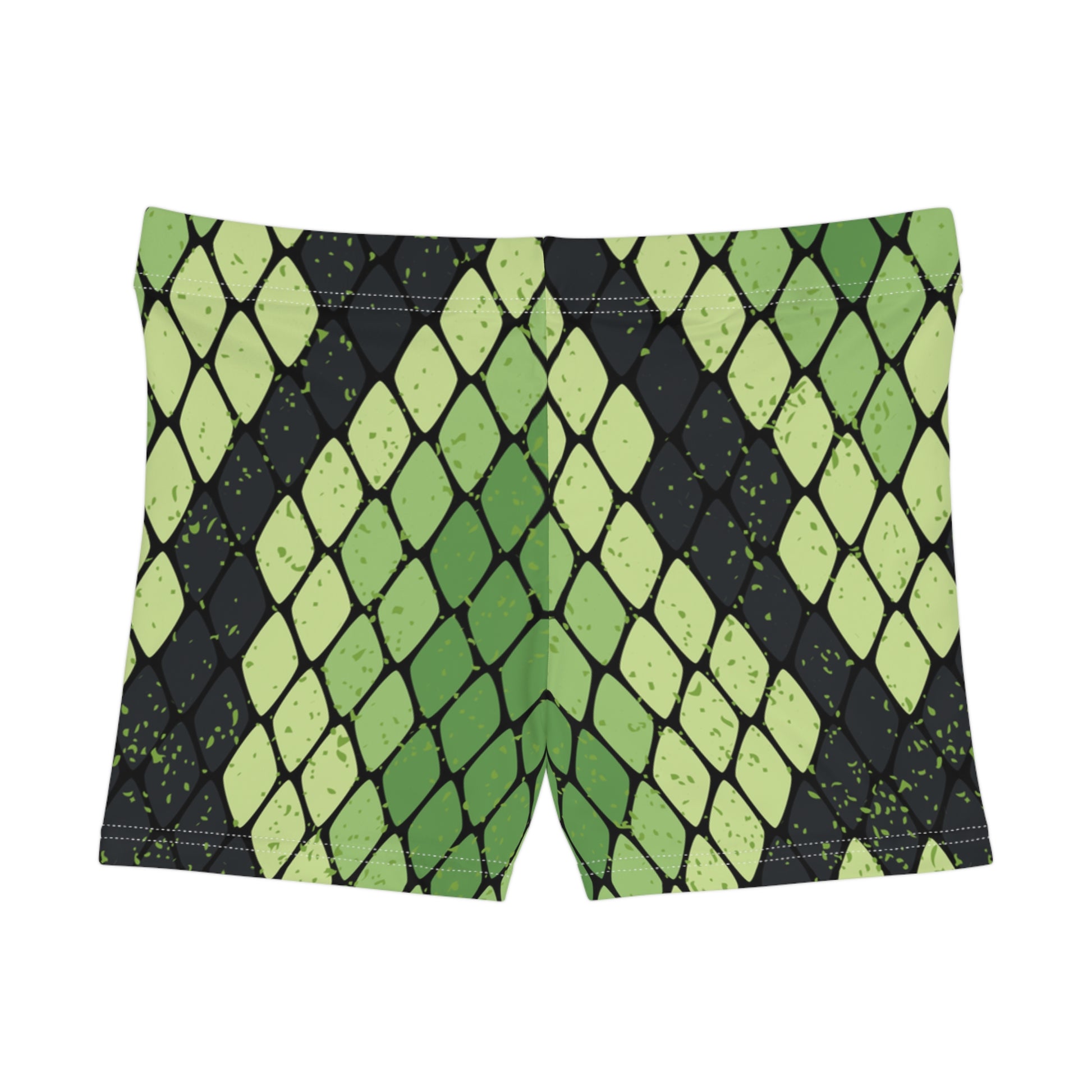 Snake Skin Green and Black Women's Shorts (AOP), Artsulli - Art is Long, Life is Short, All Over Prints, , , , , , , 