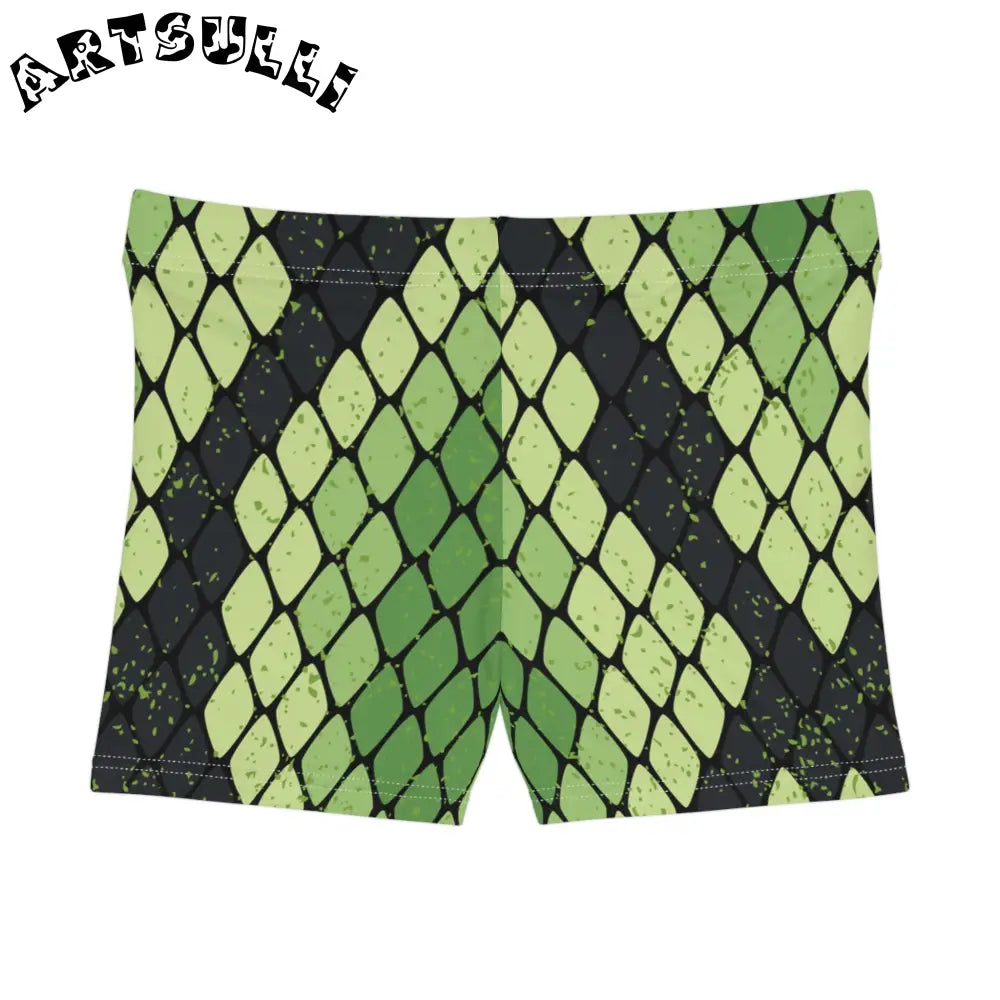 JAKKOUTTHEBXX Snake Skin Green and Black Women’s Shorts (AOP)