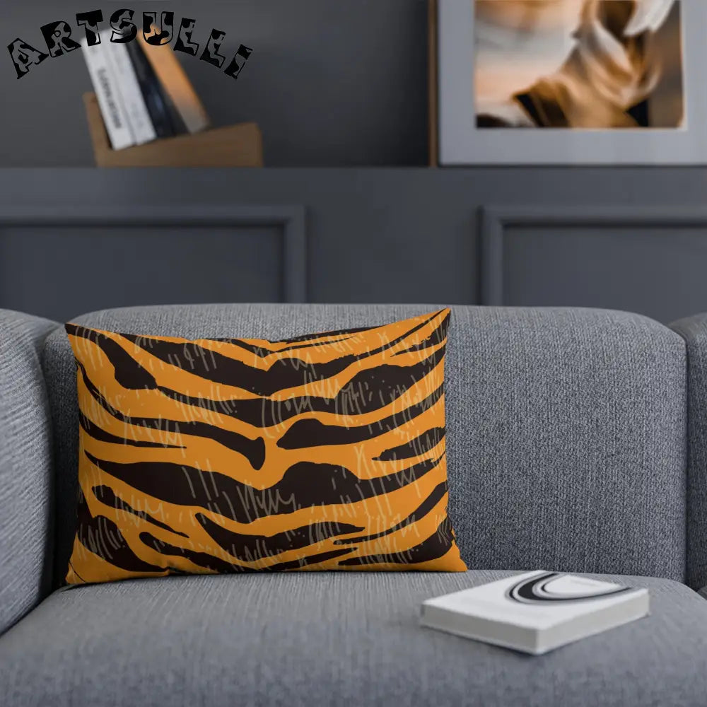 JAKKOUTTHEBXX Tiger Scratches Orange & Black Cushion JAKKOUTTHEBXX