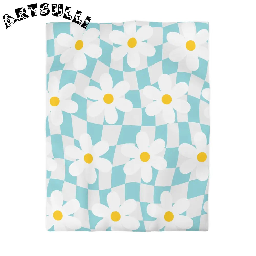 JAKKOUTTHEBXX Trippy Check Garden Microfiber Duvet Cover