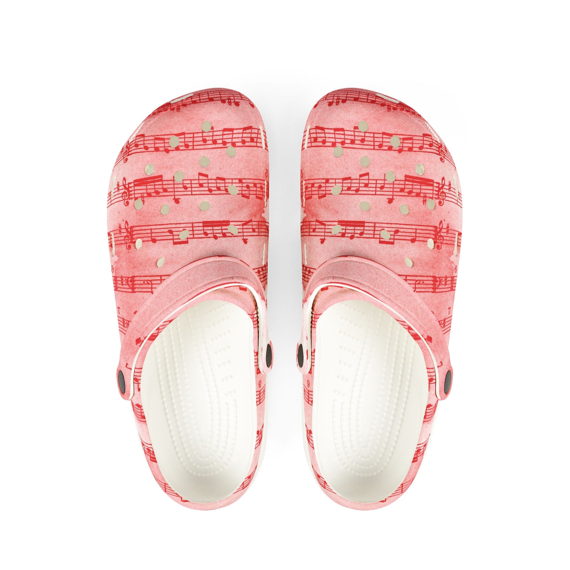 Drip Spill Type Beat Sheet Music Red EVA Foam Rubber Shoes (AOP), Artsulli - Art is Long, Life is Short, Shoes, Size, US 6 (Women's), Color, White, , , 14552752403459659731