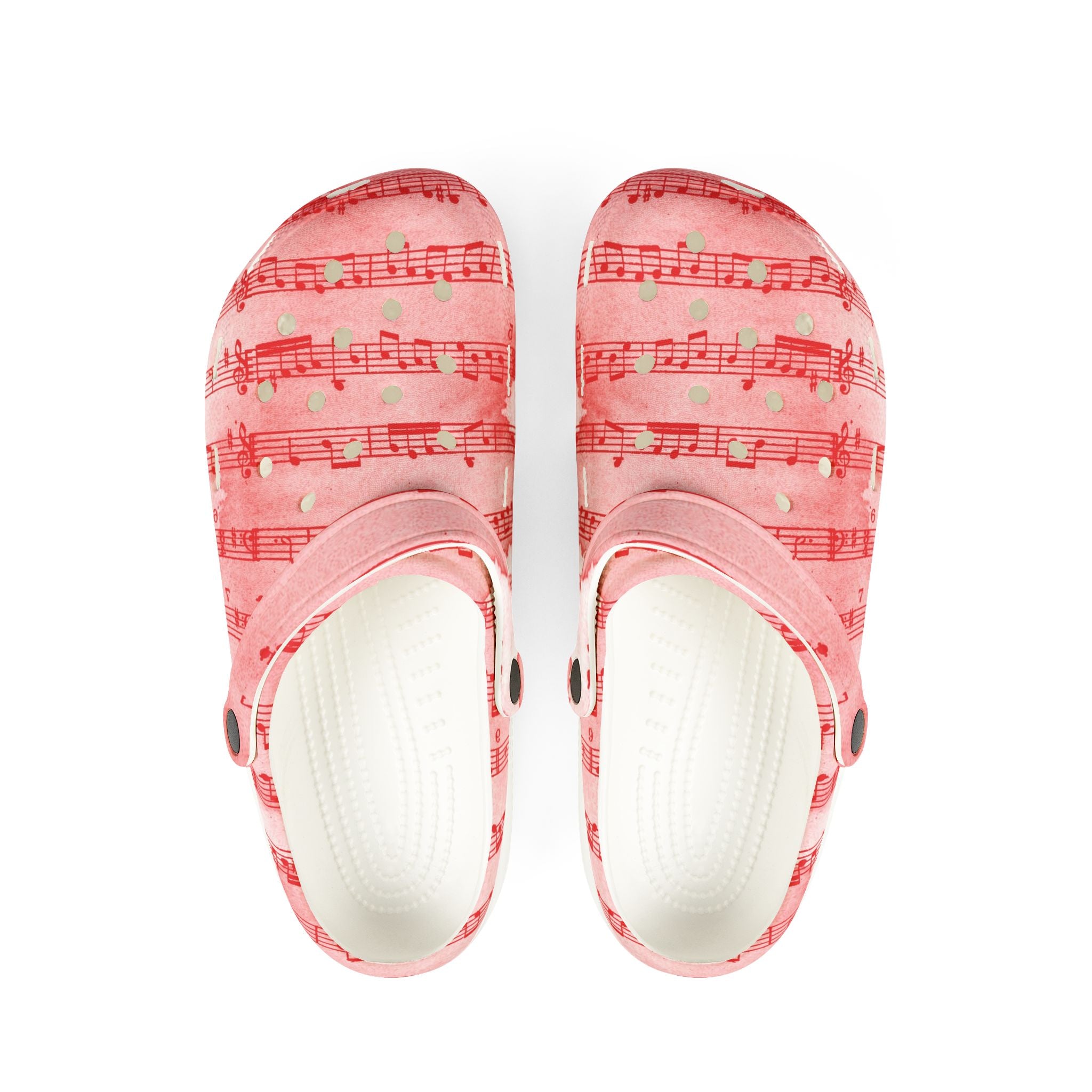 Drip Spill Type Beat Sheet Music Red EVA Foam Rubber Shoes (AOP), Artsulli - Art is Long, Life is Short, Shoes, Size, US 6 (Women's), Color, White, , , 14552752403459659731