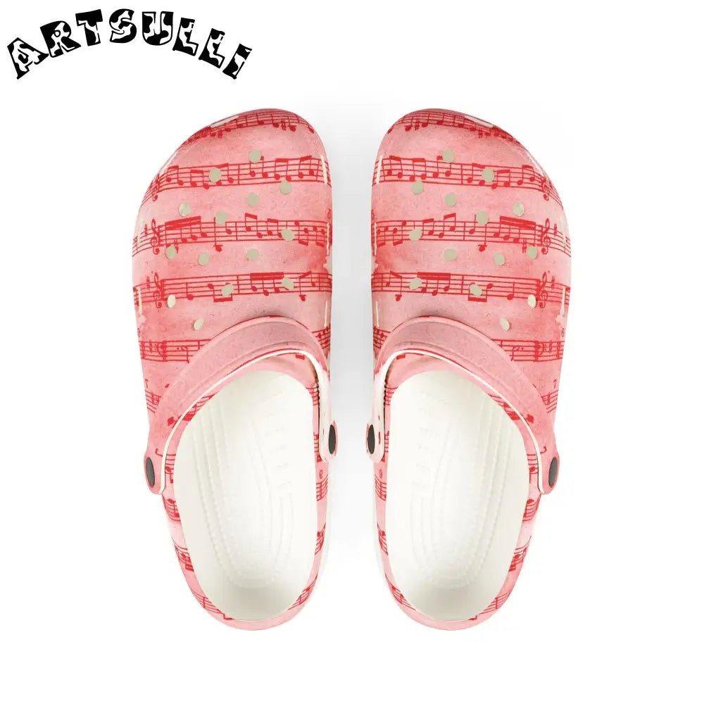 JAKKOUTTHEBXX Pink Music Note EVA Foam Clogs 2025