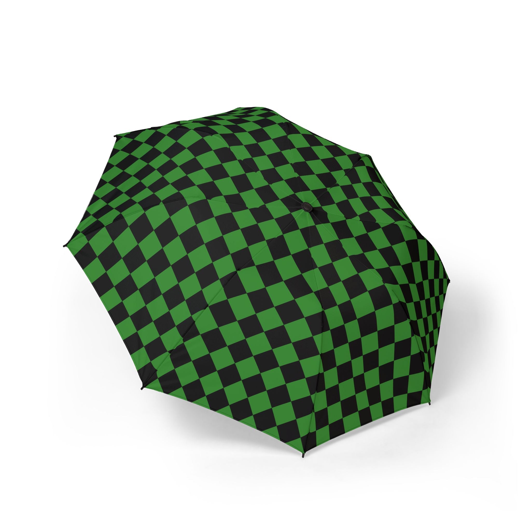 Checkerboard II Green and Black Semi-Automatic Foldable Umbrella, Artsulli - Art is Long, Life is Short, Accessories, Size, One size, , , , , 17981850840962492185
