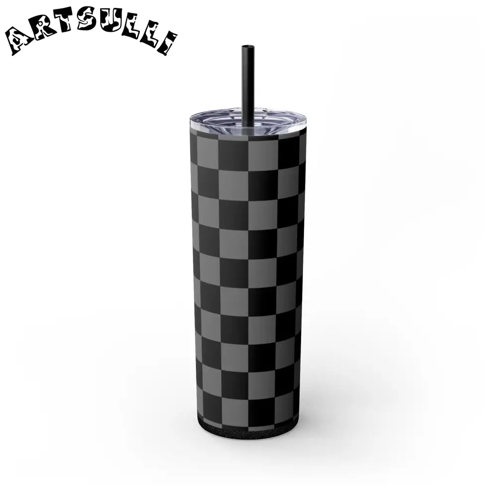8K Void Surfer Skinny Tumbler with Straw, 20oz, Artsulli - Art is Long, Life is Short, Mug, Finish, Glossy, Color, Glitter Black, Size, 20oz, 60164021315934683604