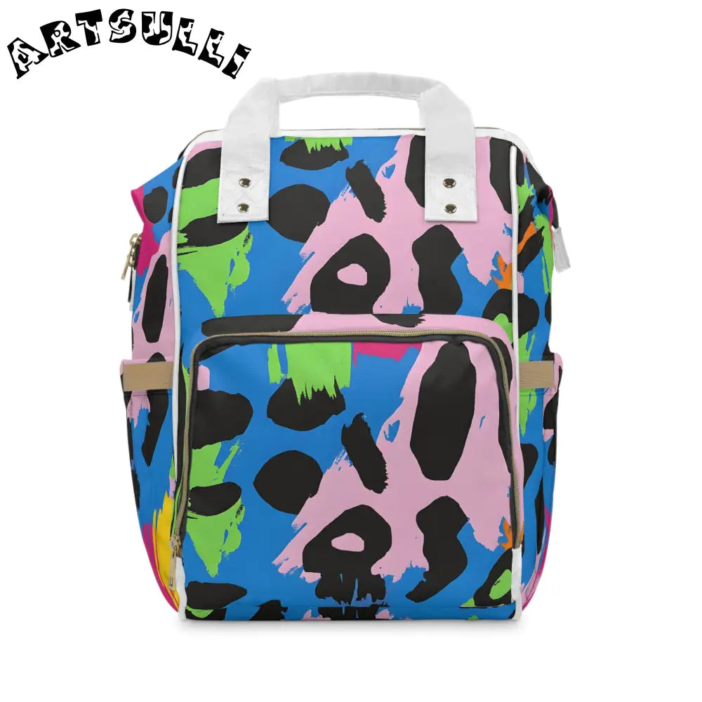 90s Neon Multifunctional Diaper Backpack, Artsulli - Art is Long, Life is Short, Bags, Size, 15.0" × 10.8" × 6.7'', , , , , 24502079304116718331