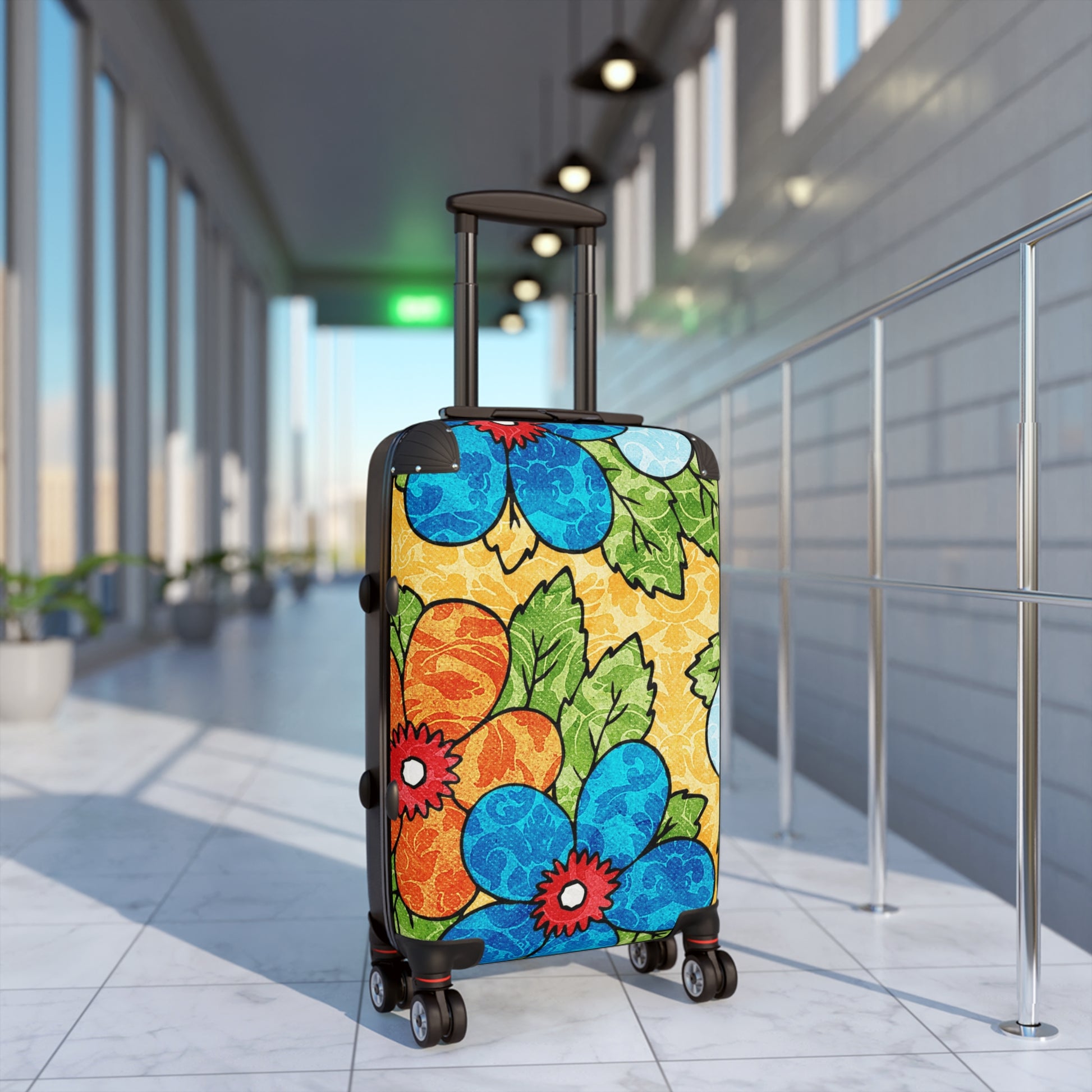 Groovy Yellow Floral Kl Suitcase, Artsulli - Art is Long, Life is Short, Bags, , , , , , , 