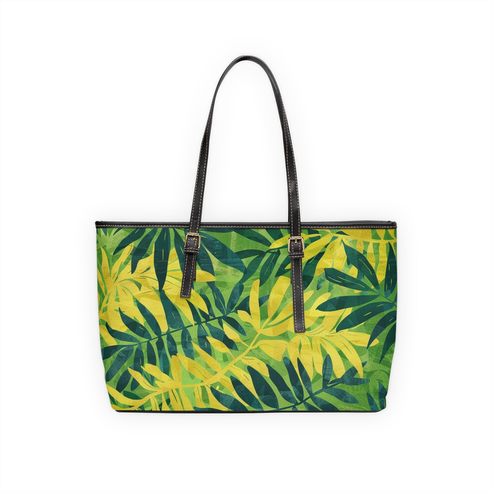 Green Leaf x Yellow Leaf x Tropical x Jungle II PU Leather Shoulder Bag, Artsulli - Art is Long, Life is Short, Bags, , , , , , , 