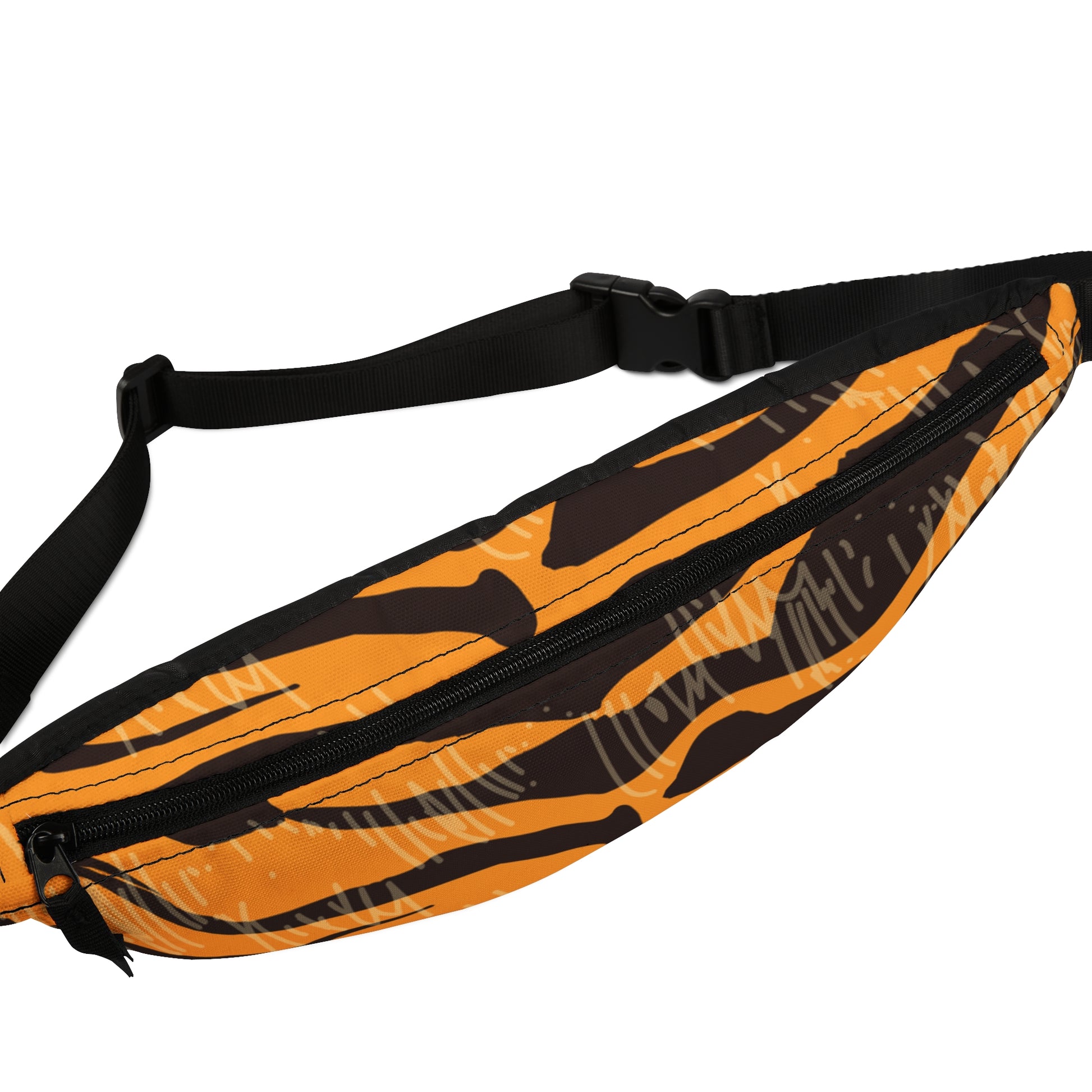 Tiger Scratches Orange & Black Fanny Pack, Artsulli - Art is Long, Life is Short, Bags, , , , , , , 